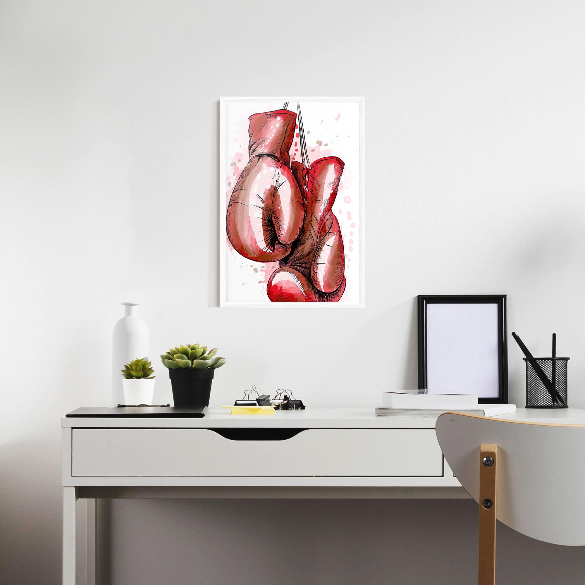 Gerahmte Poster Red Painted Gloves mockup 7
