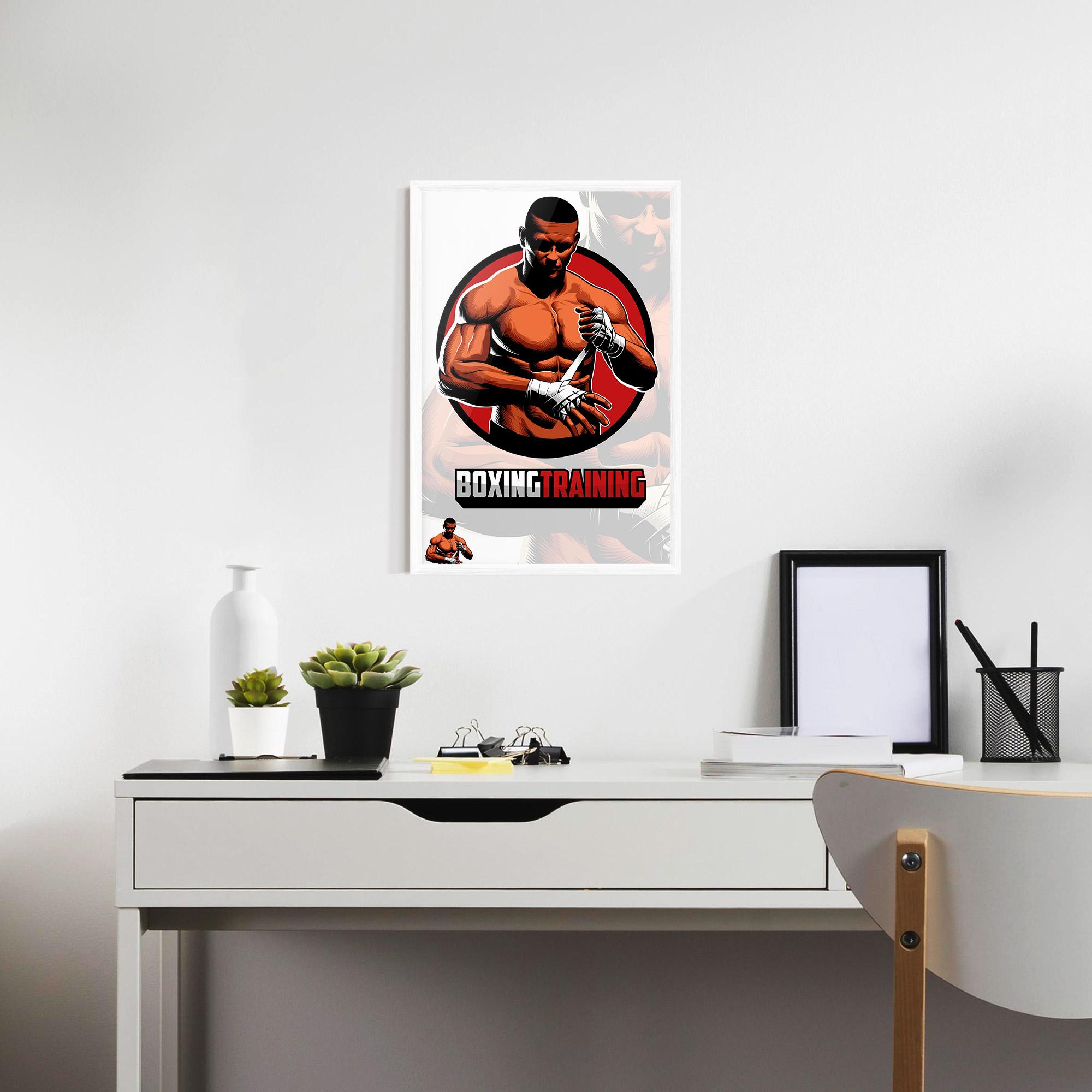 Gerahmte Poster Training Fighter mockup 7