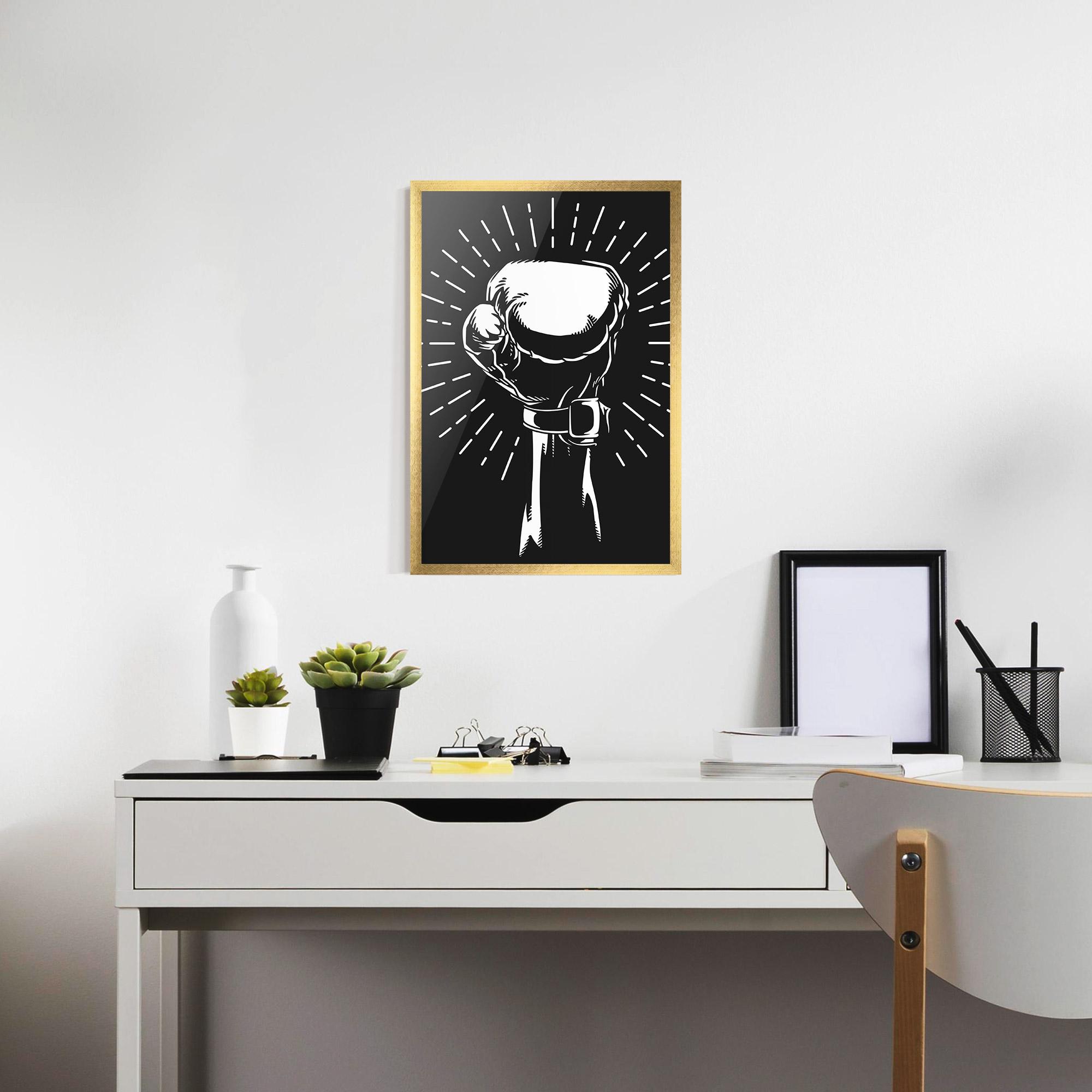 Gerahmte Poster Grey Hand Boxing mockup 7