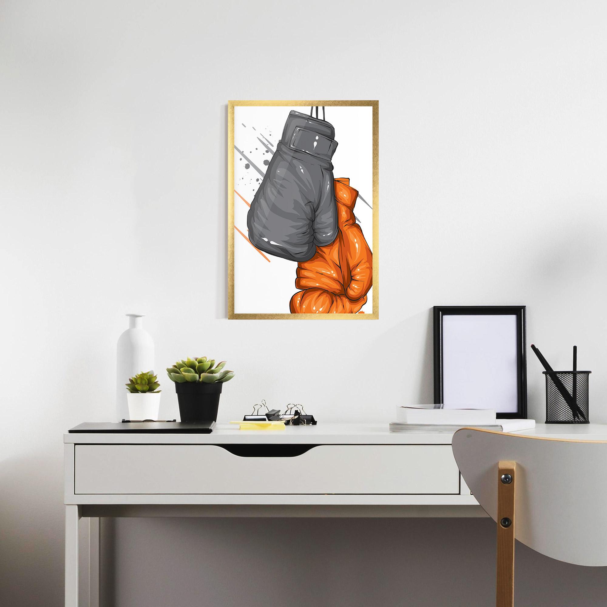Gerahmte Poster Grey Orange Glove mockup 7