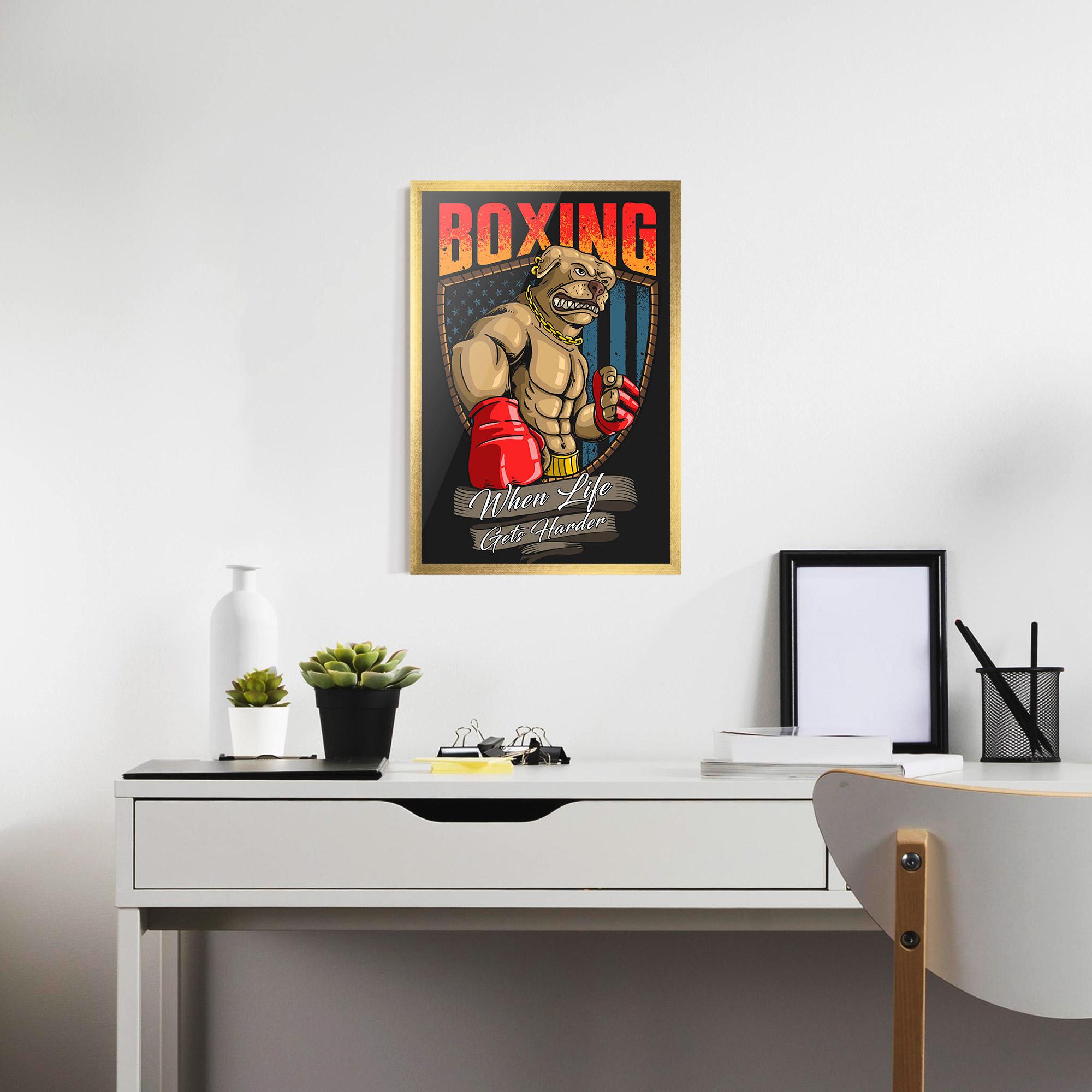 Gerahmte Poster Pitbull Boxer mockup 7