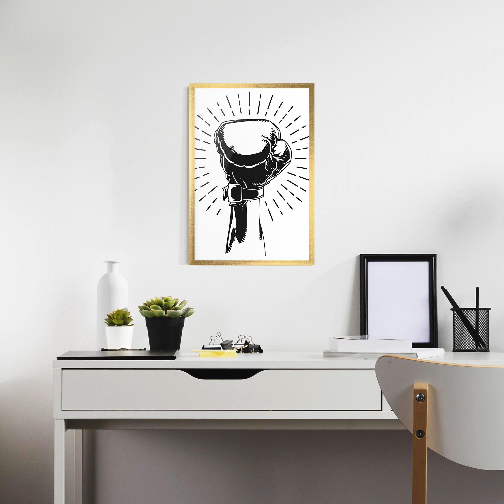 Gerahmte Poster White Hand Boxing mockup 7
