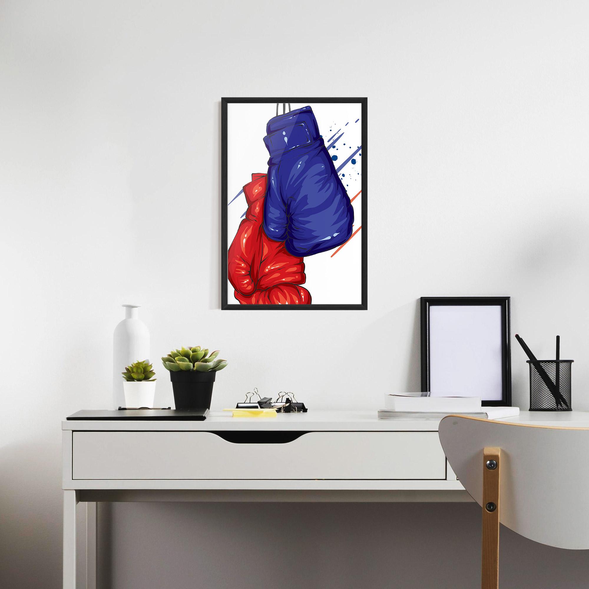 Gerahmte Poster Blue Red Gloves mockup 7