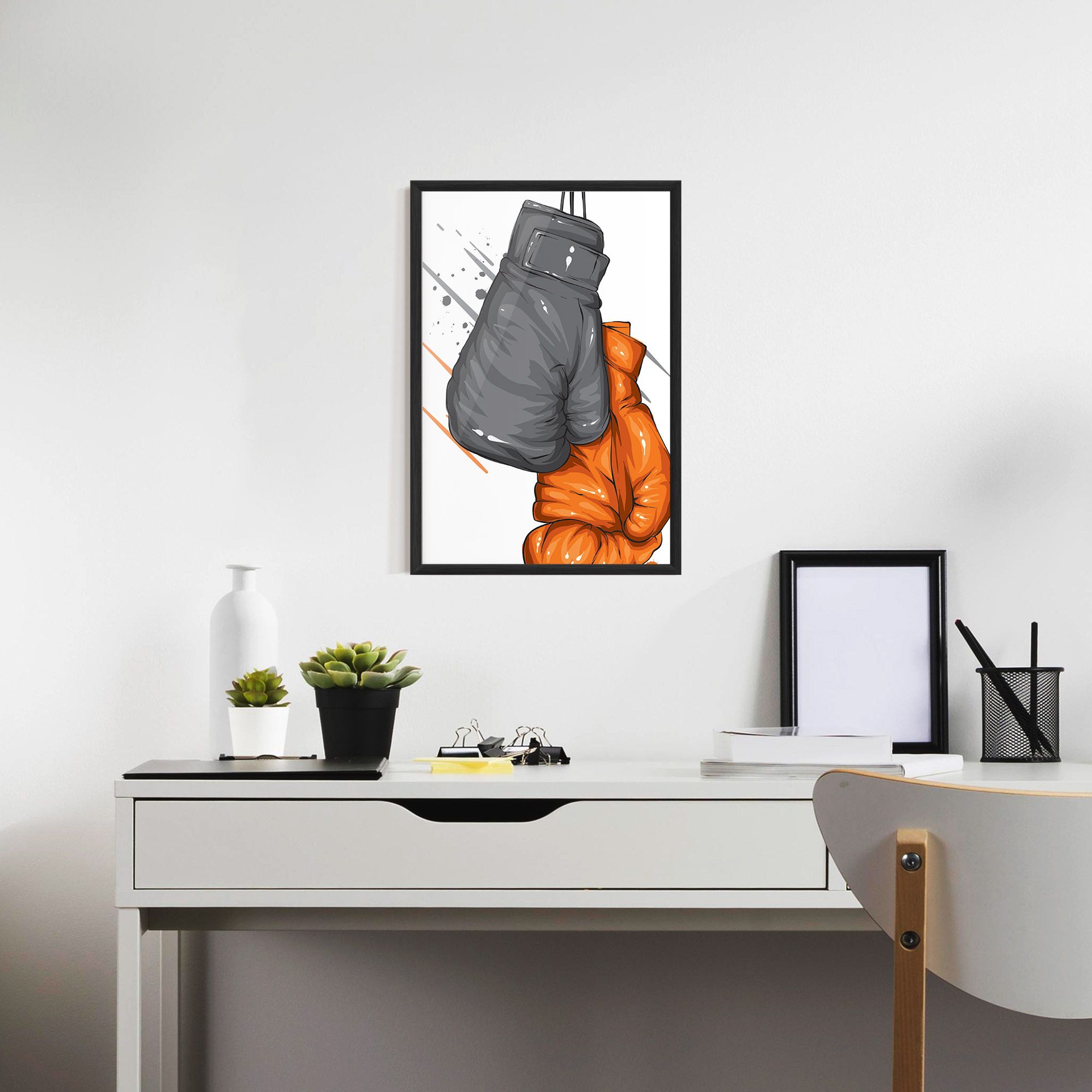 Grey Orange Glove mockup 7