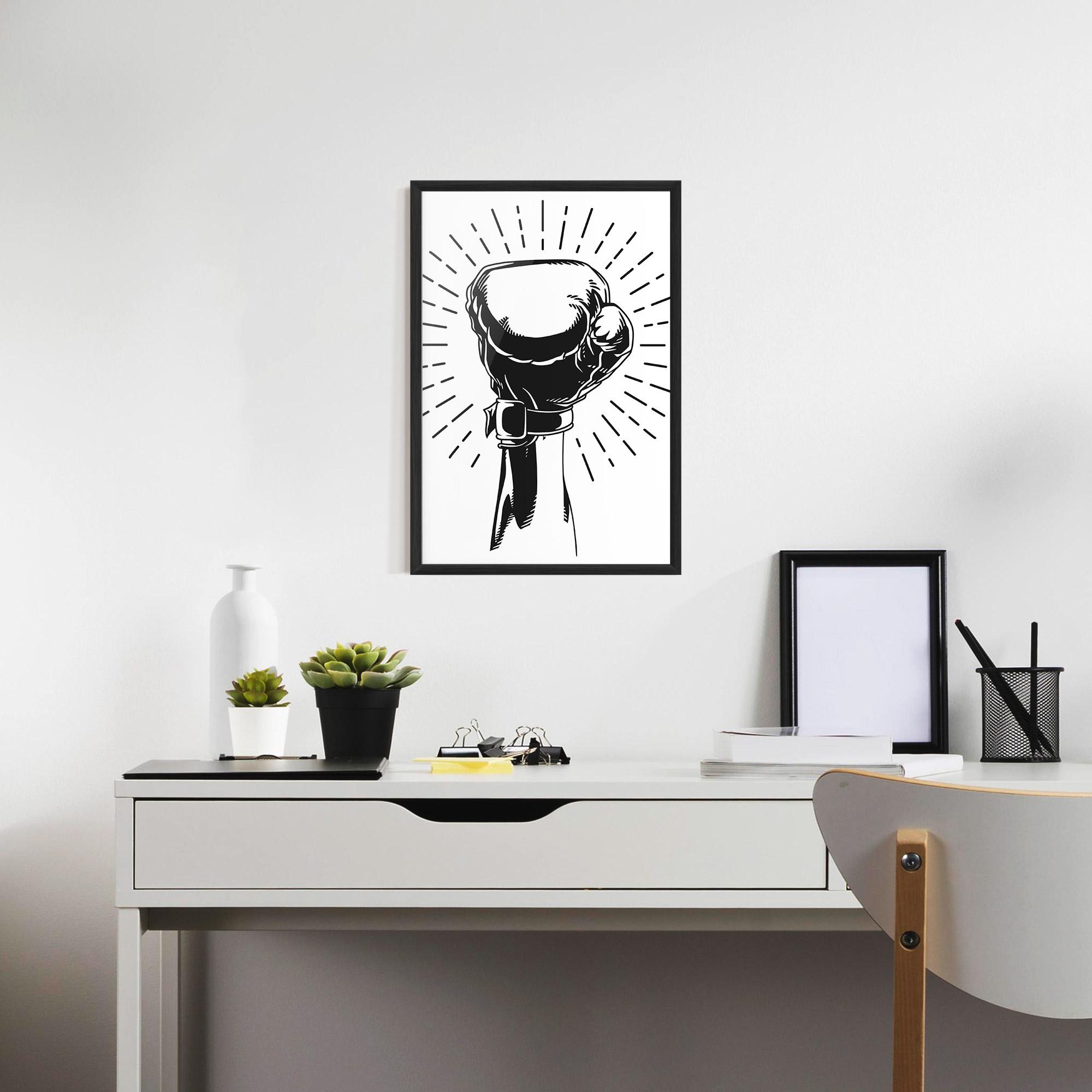 Gerahmte Poster White Hand Boxing mockup 7