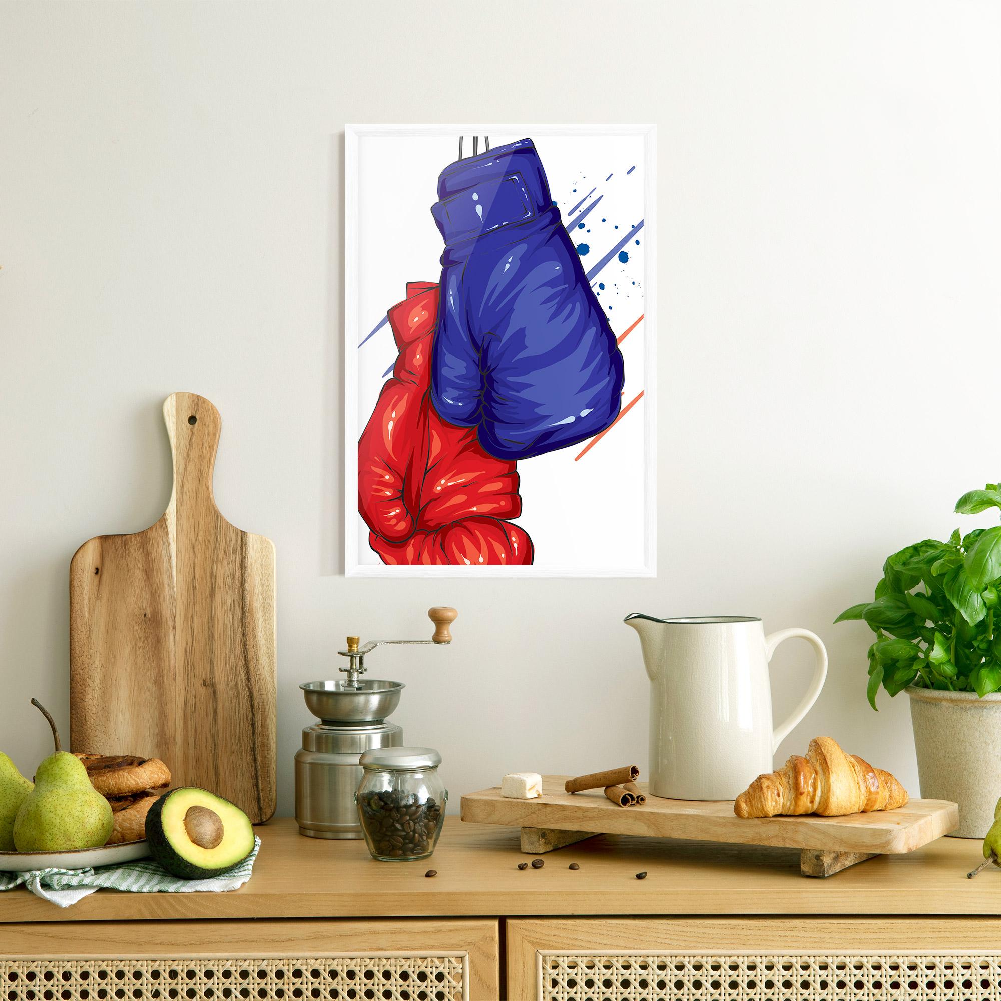 Gerahmte Poster Blue Red Gloves mockup 8