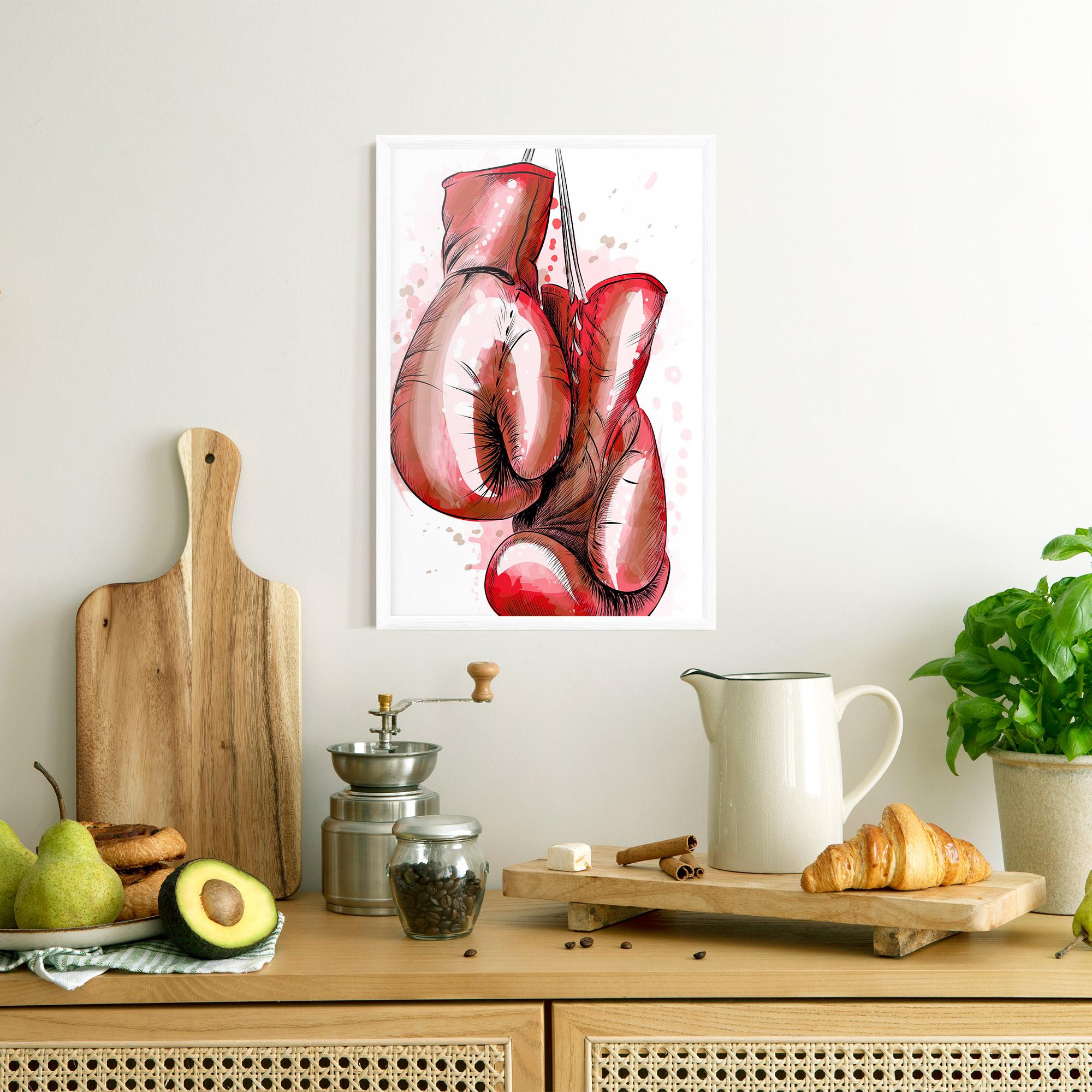 Gerahmte Poster Red Painted Gloves mockup 8