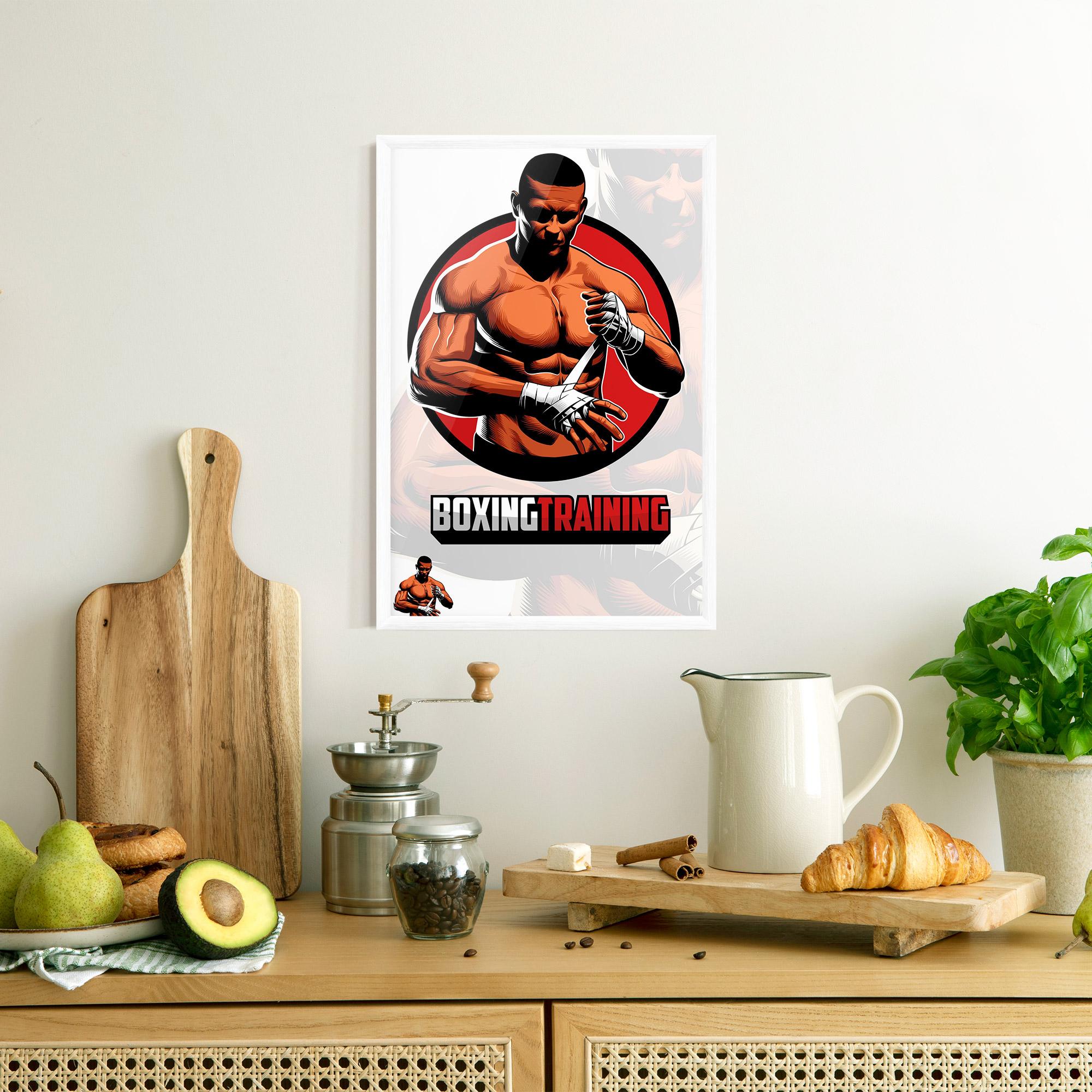 Gerahmte Poster Training Fighter mockup 8