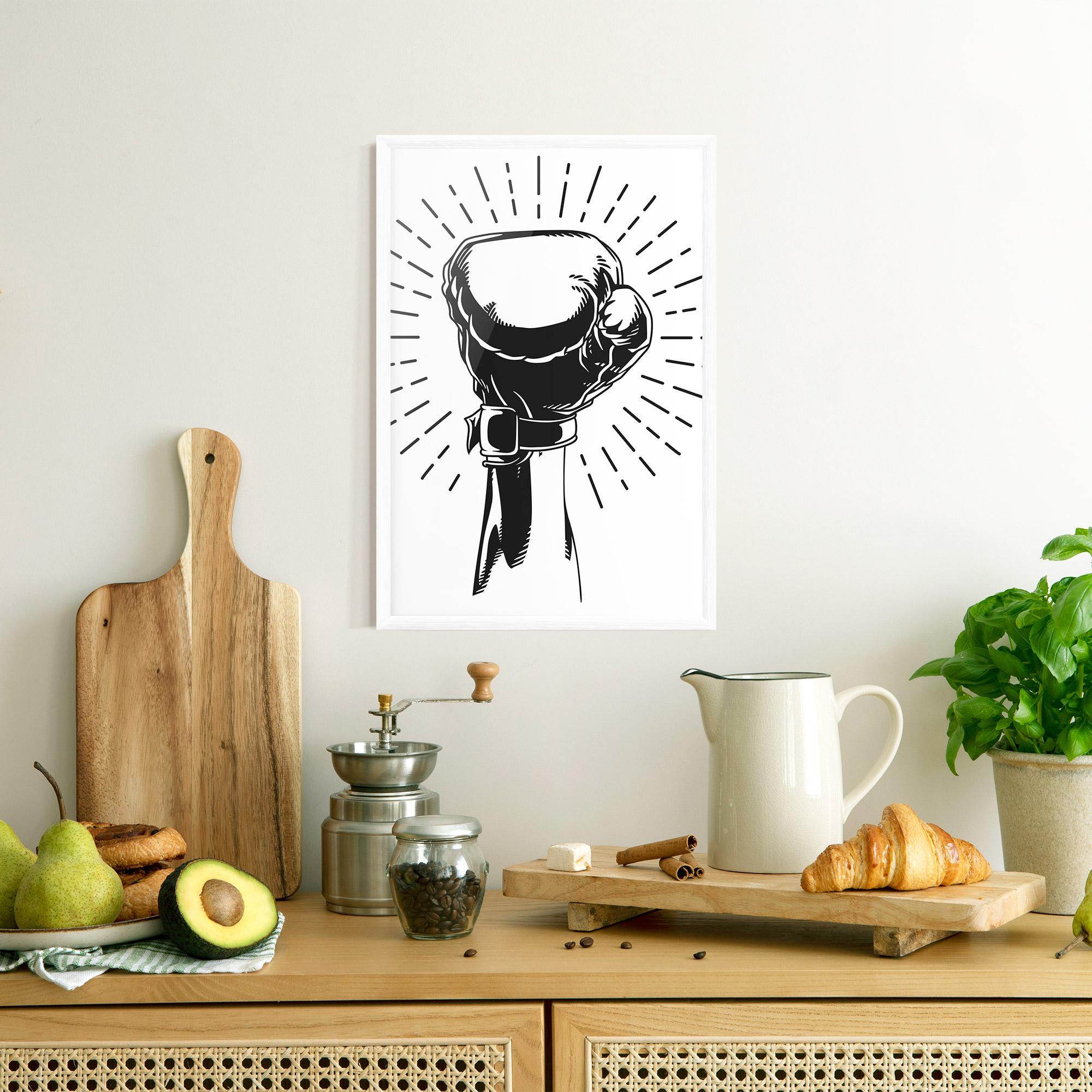 Gerahmte Poster White Hand Boxing mockup 8