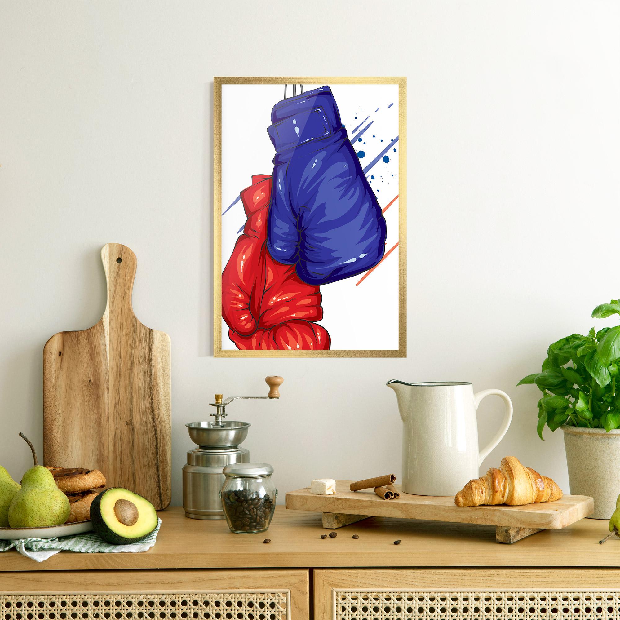 Gerahmte Poster Blue Red Gloves mockup 8