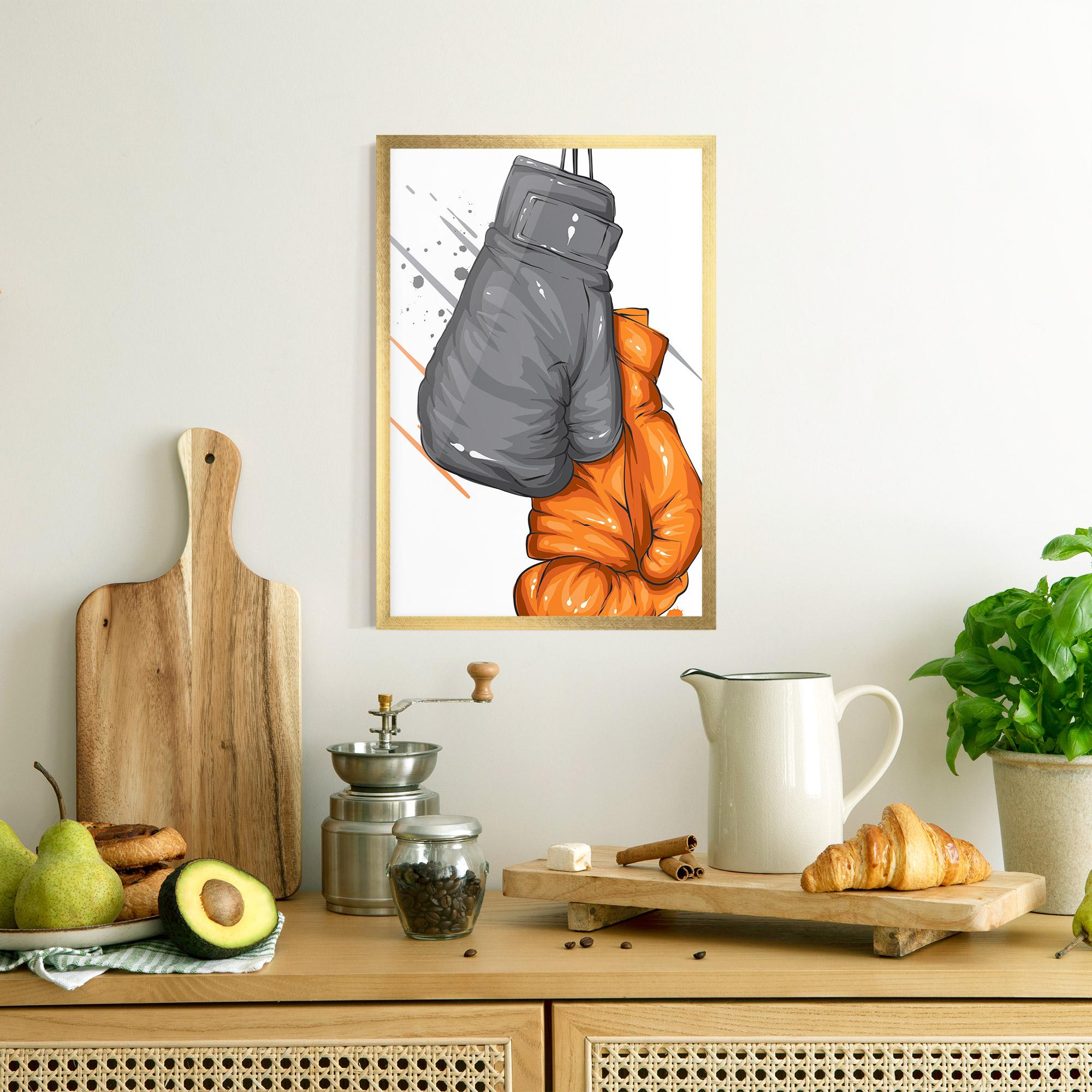 Gerahmte Poster Grey Orange Glove mockup 8