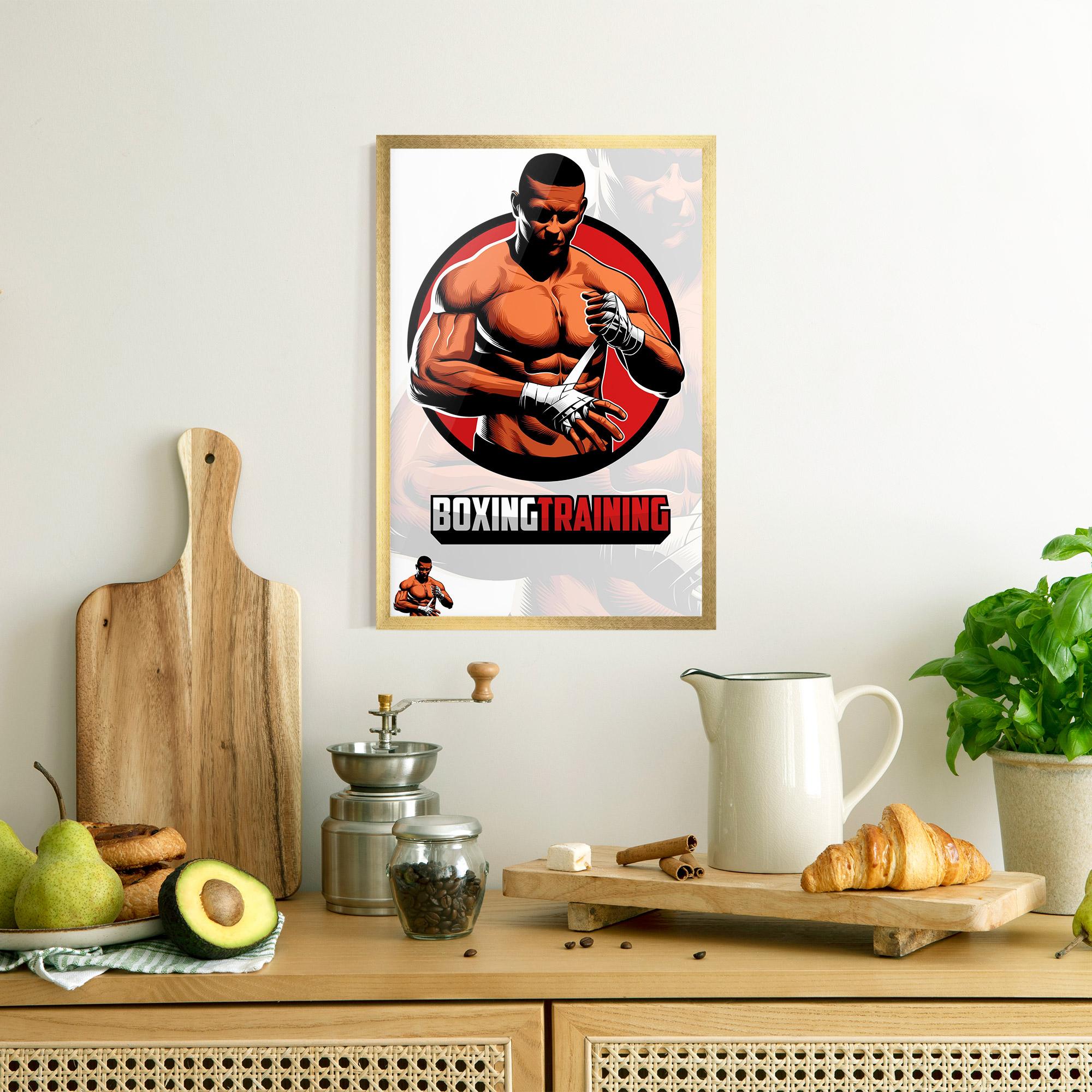 Gerahmte Poster Training Fighter mockup 8