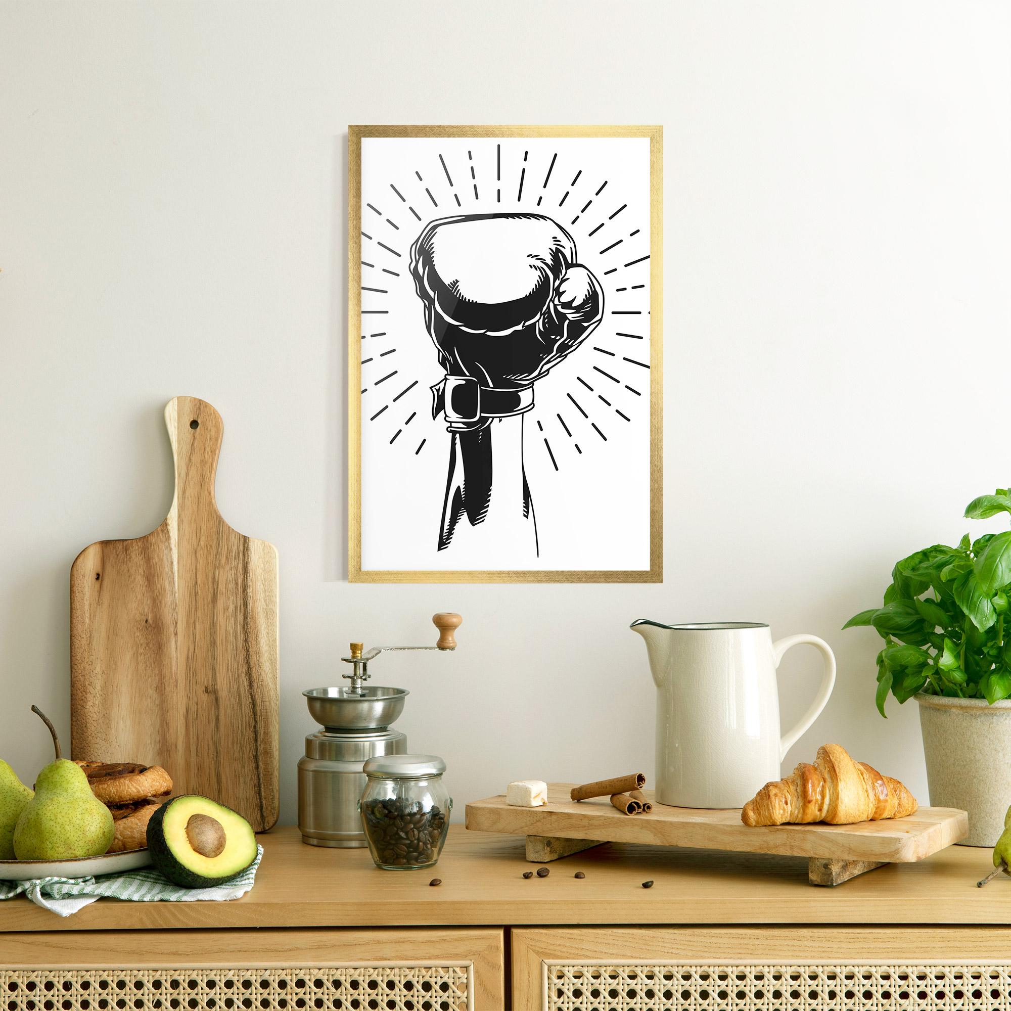 Gerahmte Poster White Hand Boxing mockup 8