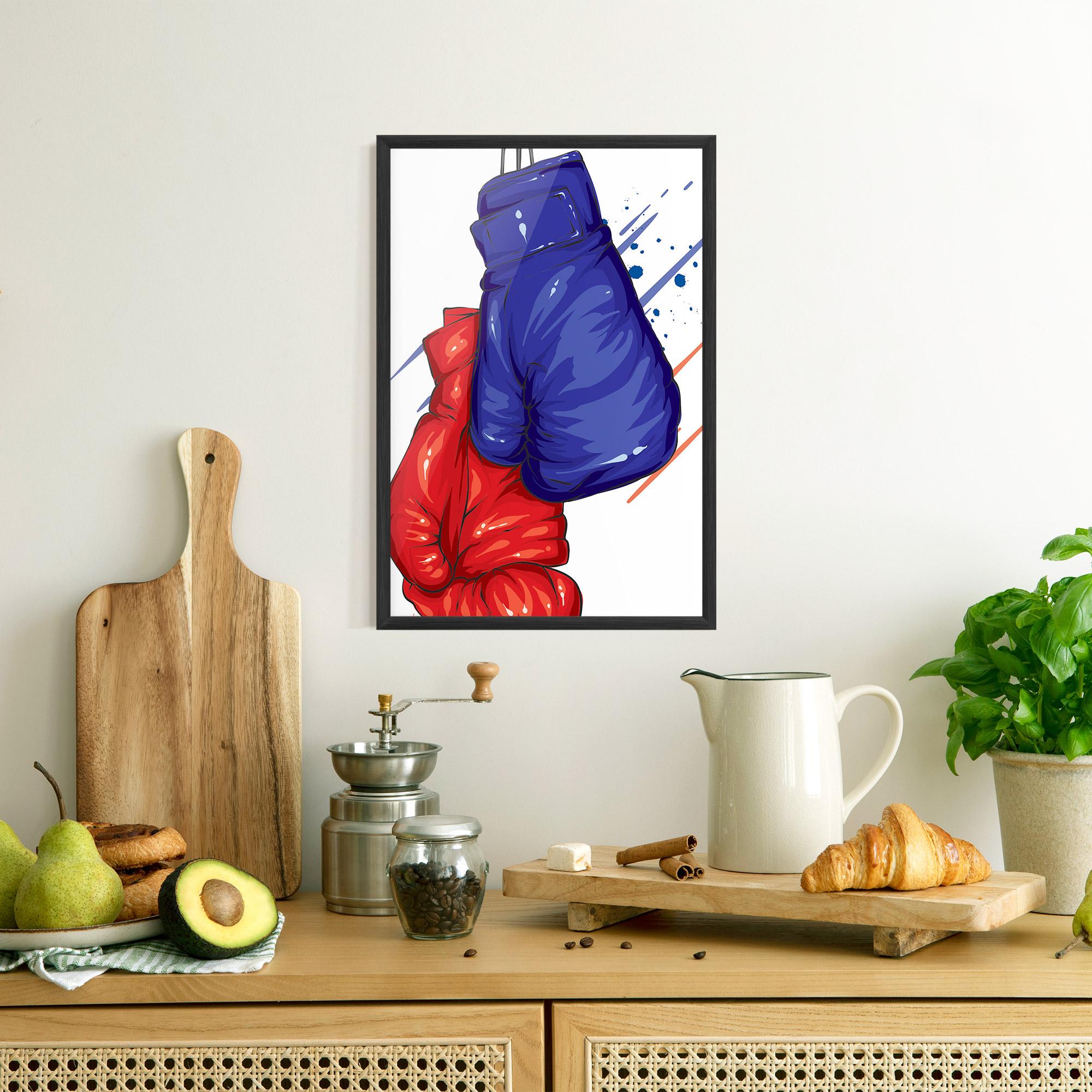 Gerahmte Poster Blue Red Gloves mockup 8