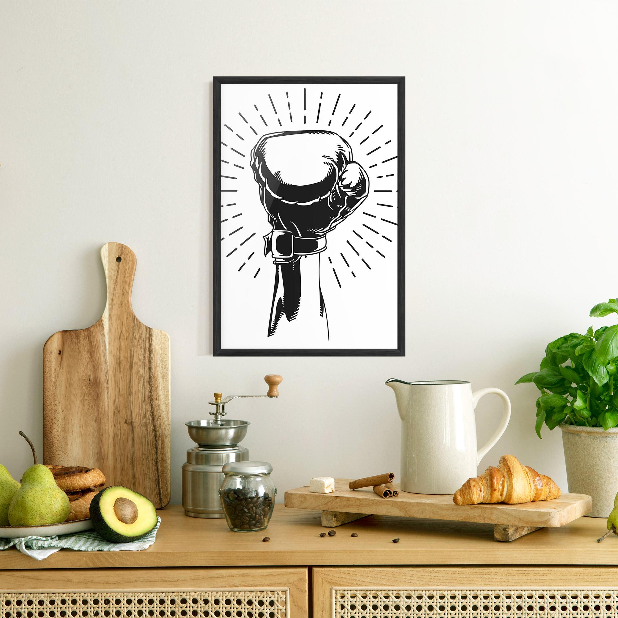 Gerahmte Poster White Hand Boxing mockup 8