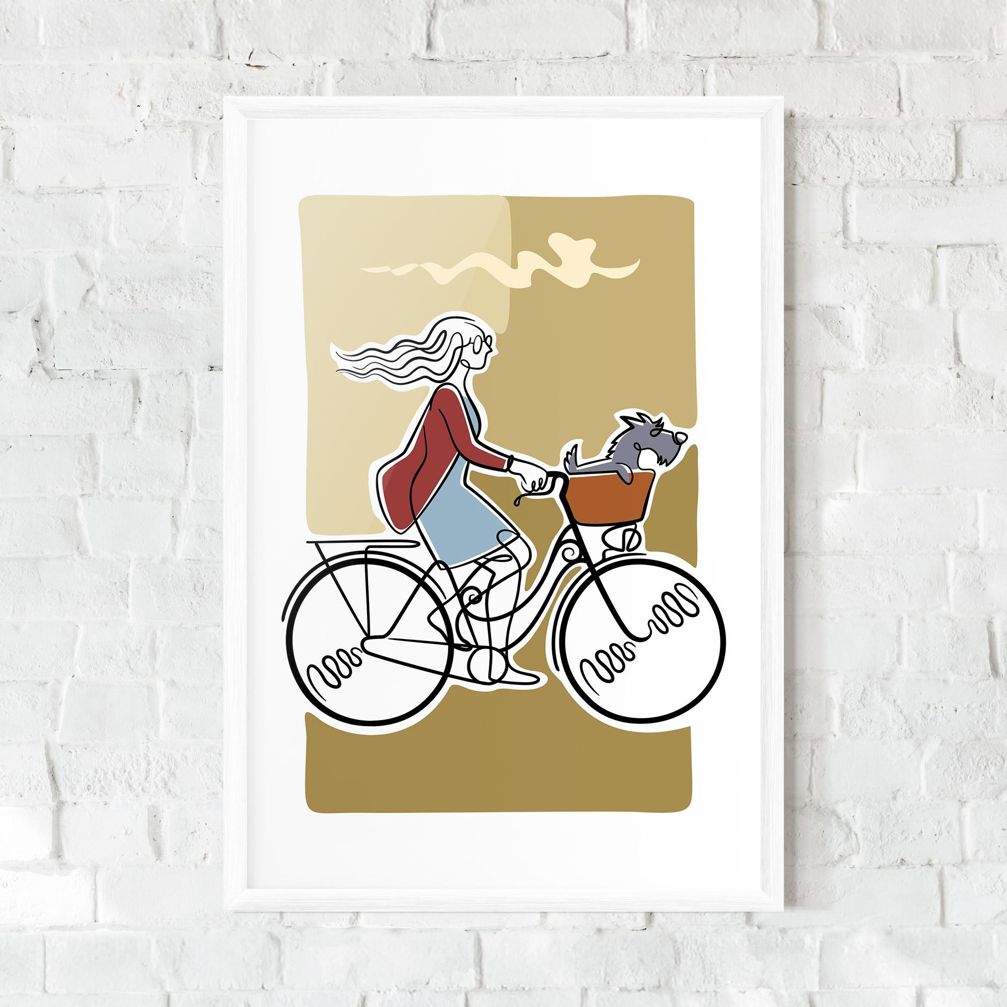 Gerahmte Poster Dog On Bike mockup 0