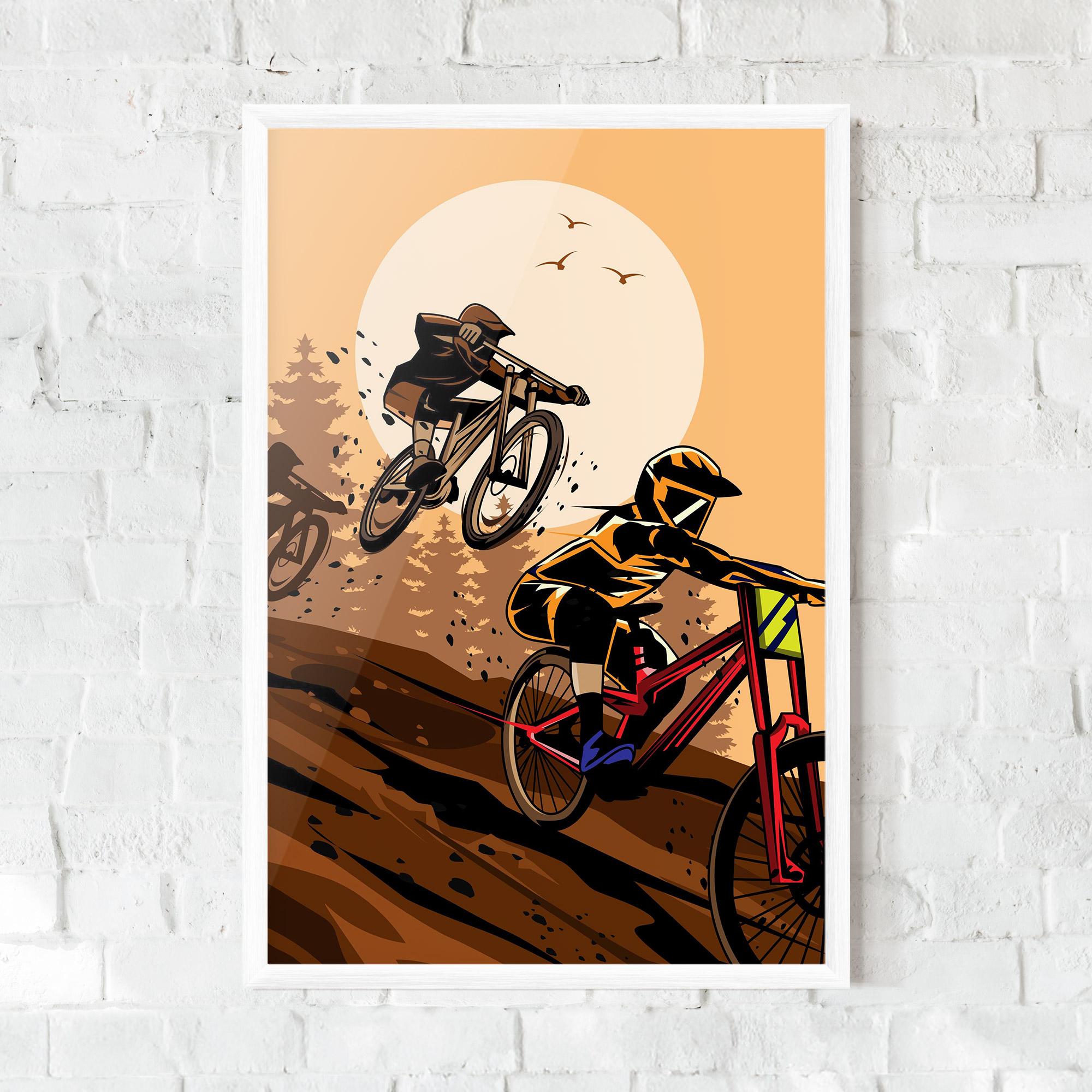 Gerahmte Poster Downhill Bike mockup 0