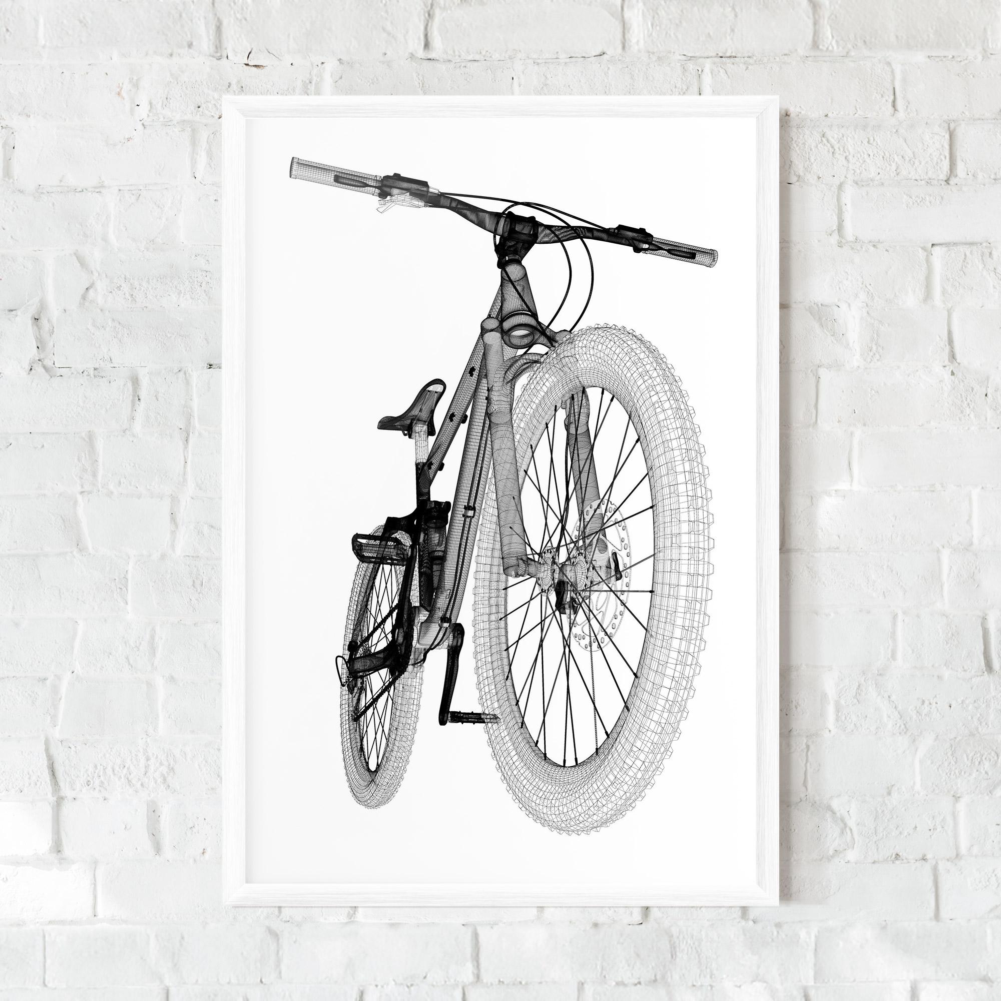 Gerahmte Poster Mountain Bicycle 3d Model mockup 0