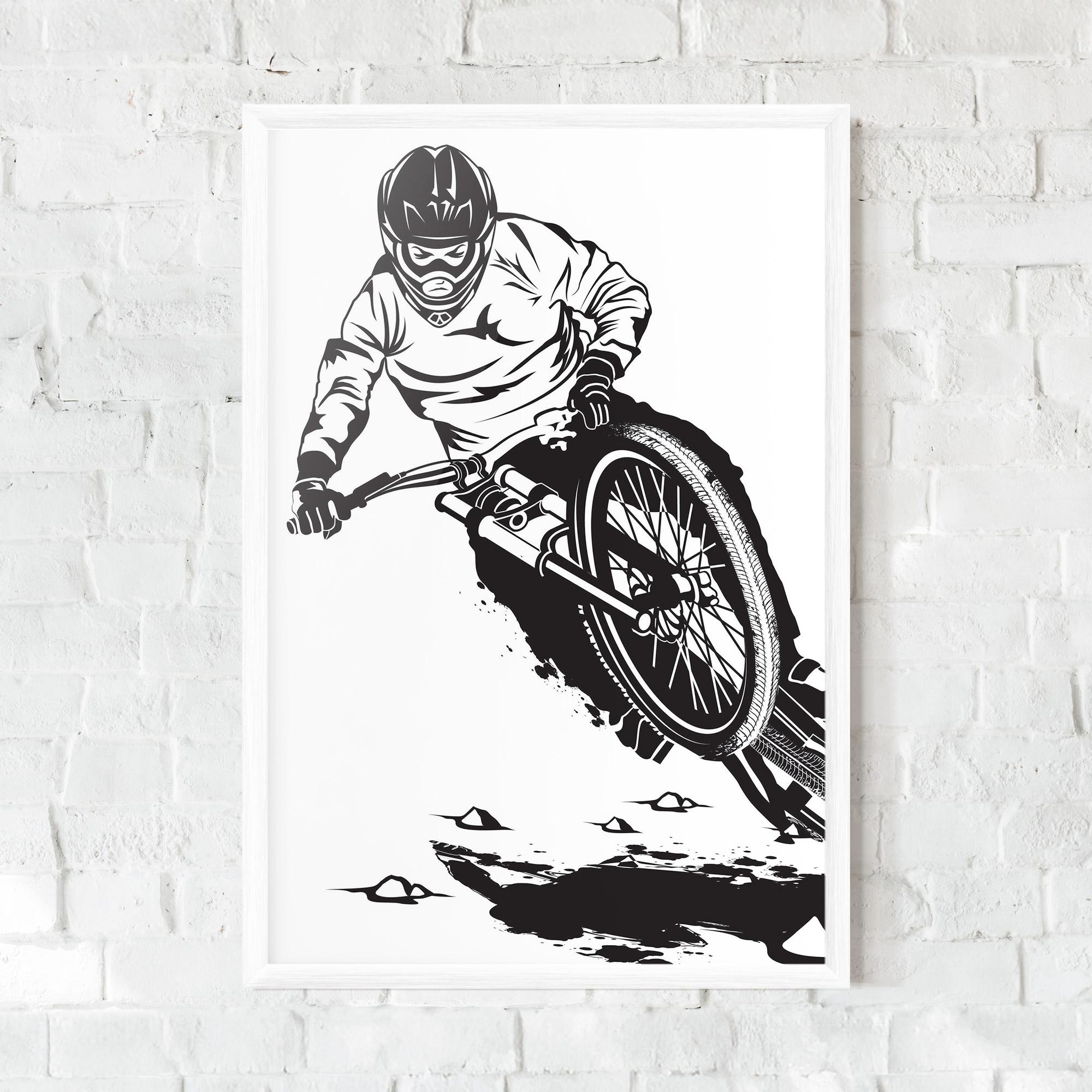 Gerahmte Poster Standing Downhill mockup 0