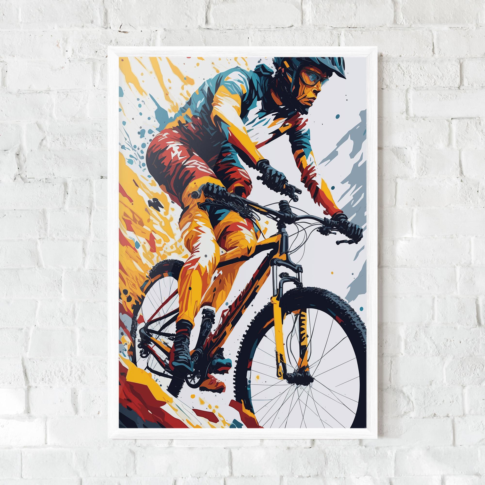 Gerahmte Poster Yellow Bike Art mockup 0