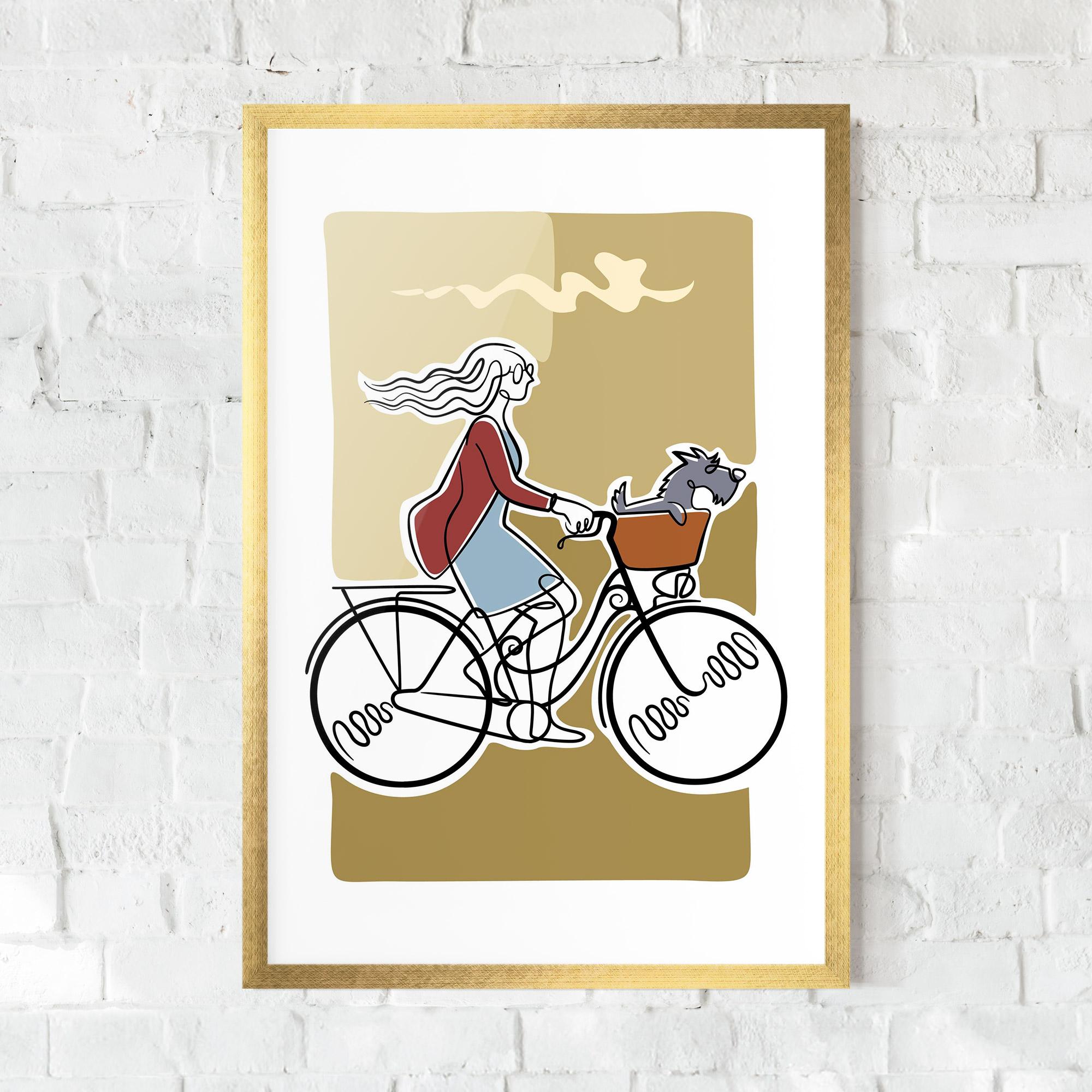 Gerahmte Poster Dog On Bike mockup 0