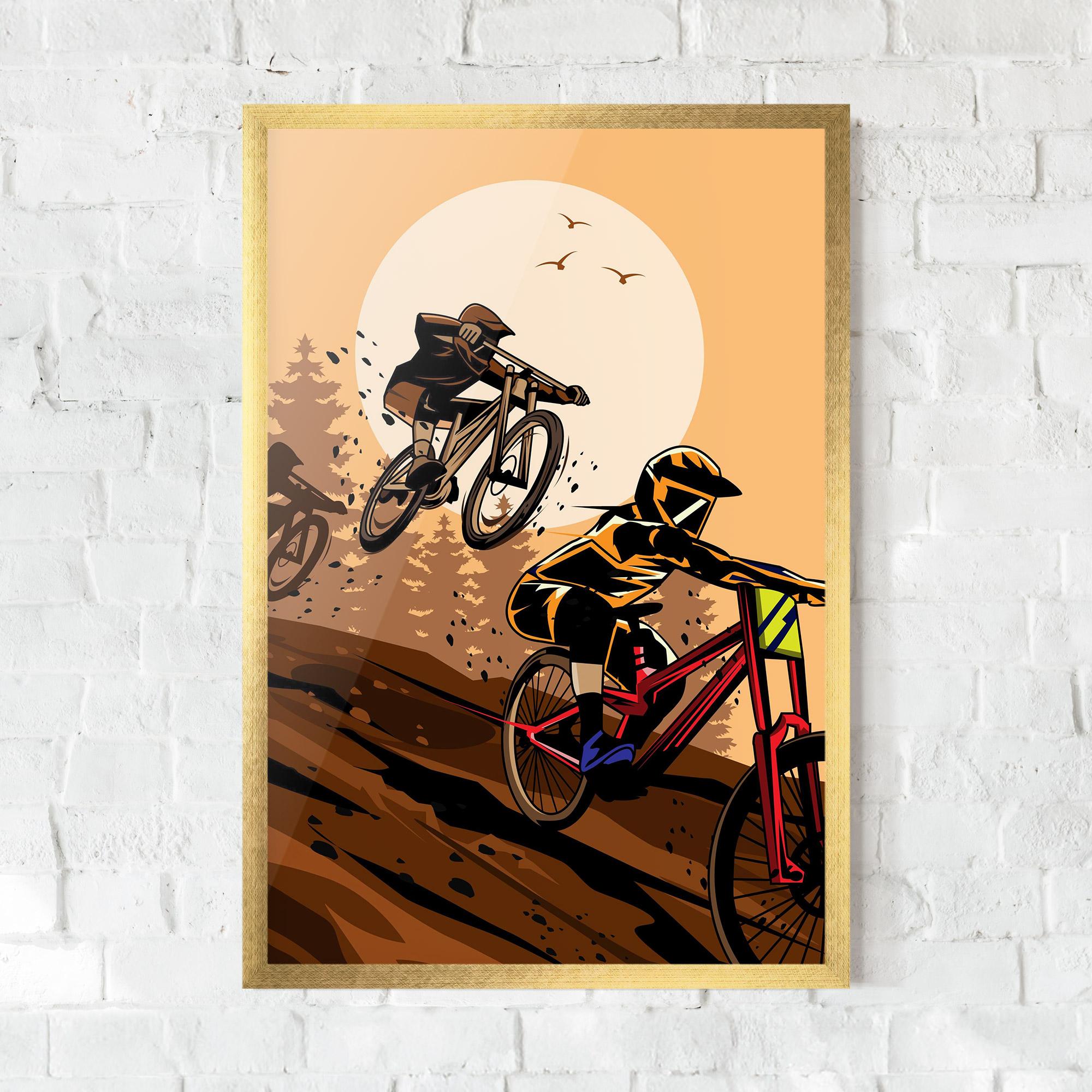 Gerahmte Poster Downhill Bike mockup 0