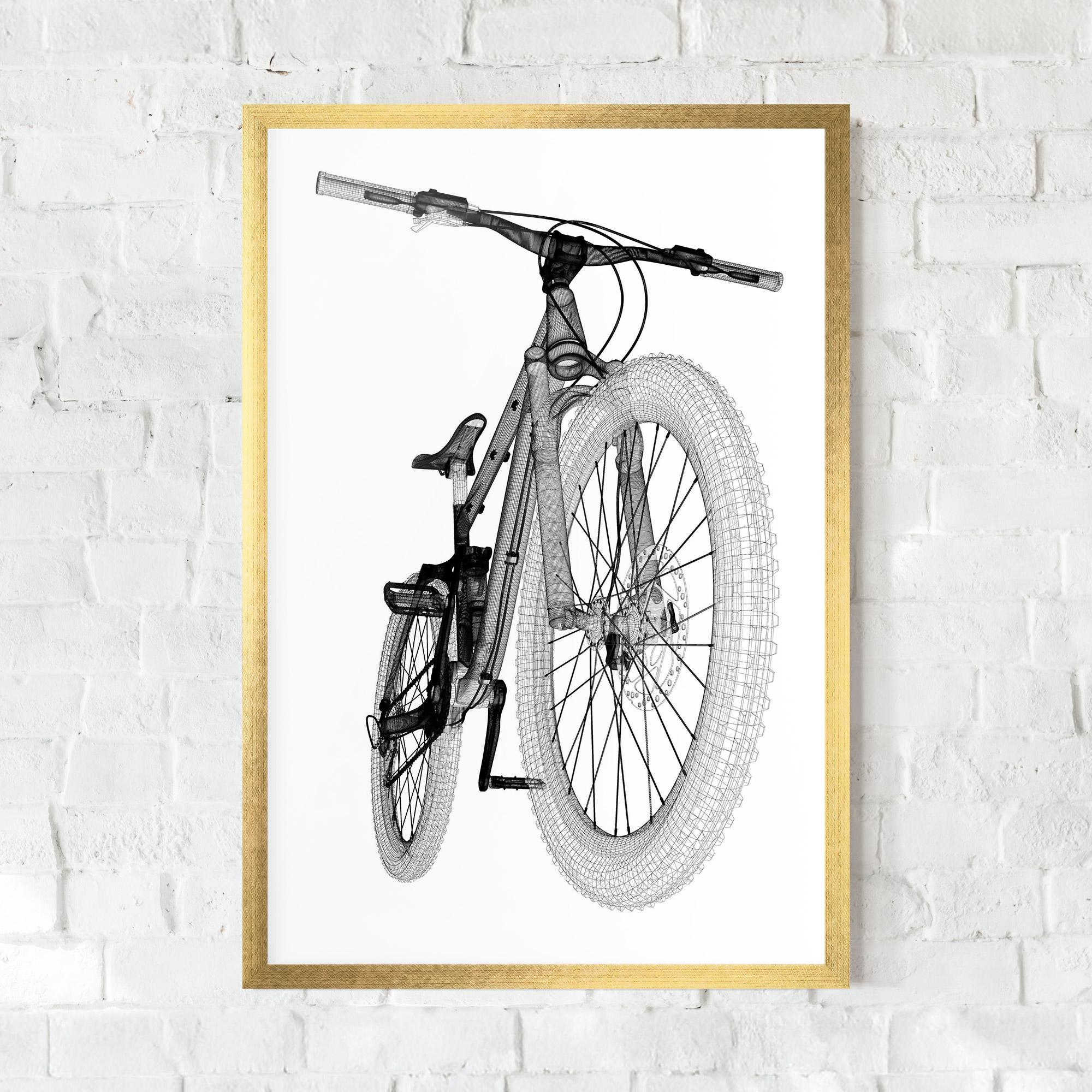 Gerahmte Poster Mountain Bicycle 3d Model mockup 0