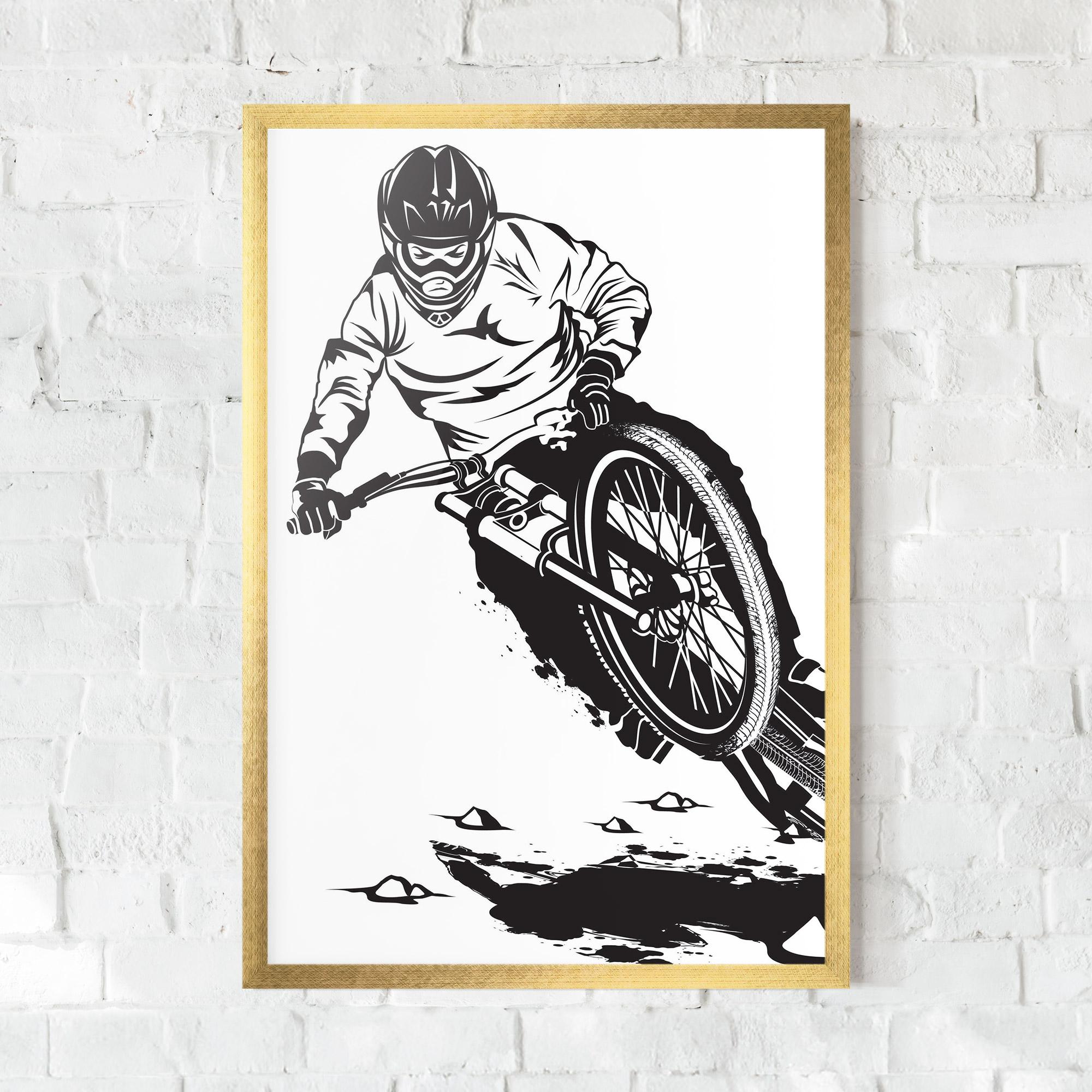 Gerahmte Poster Standing Downhill mockup 0