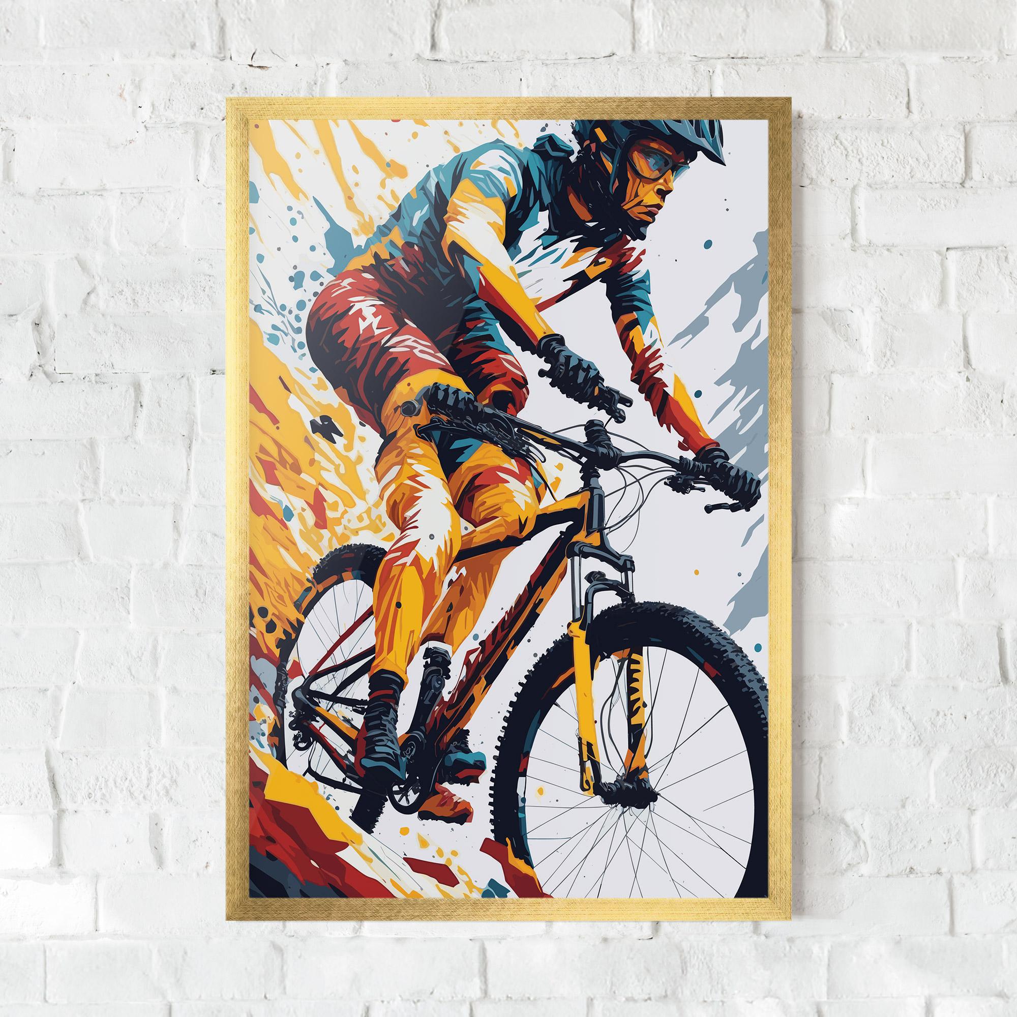Gerahmte Poster Yellow Bike Art mockup 0