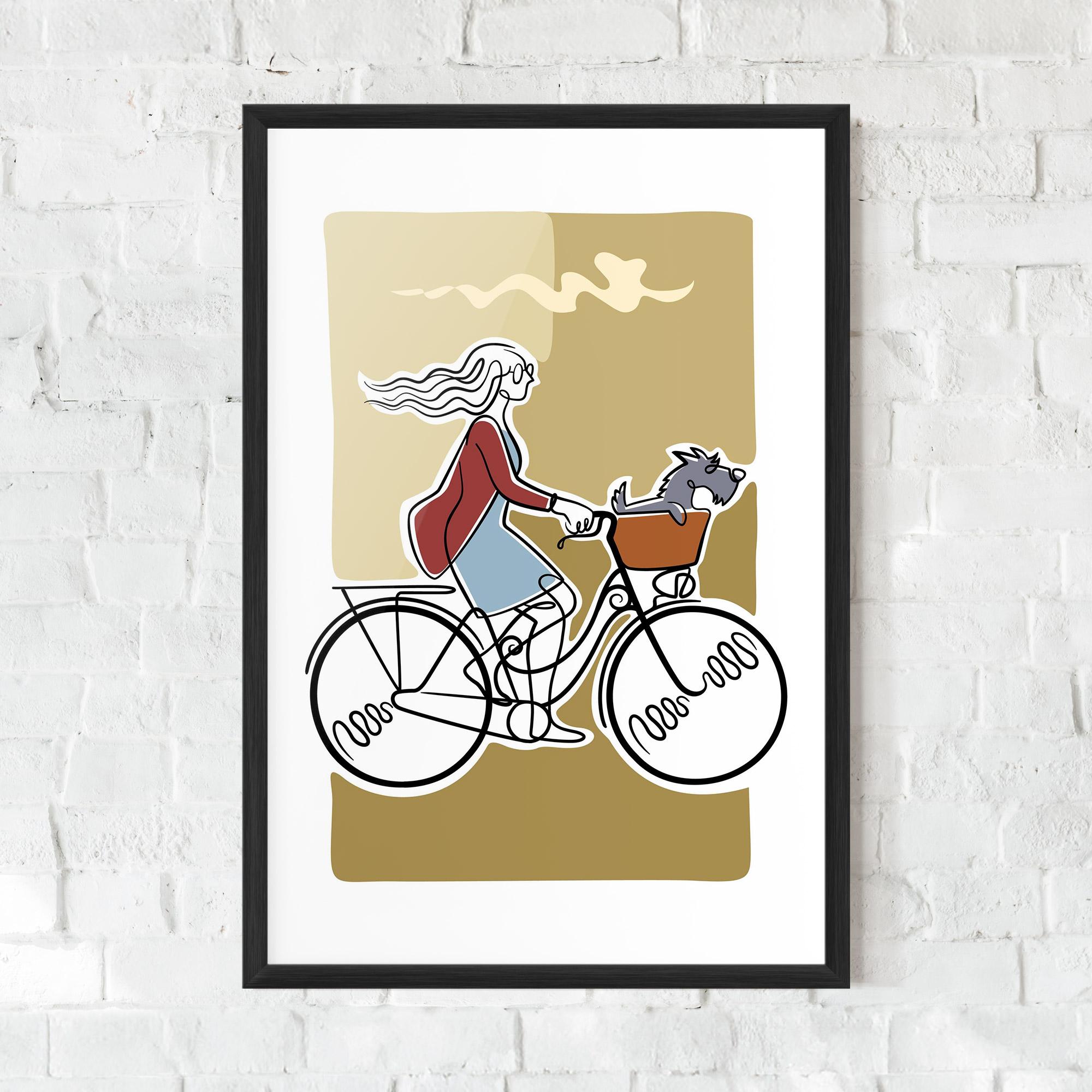 Gerahmte Poster Dog On Bike mockup 0