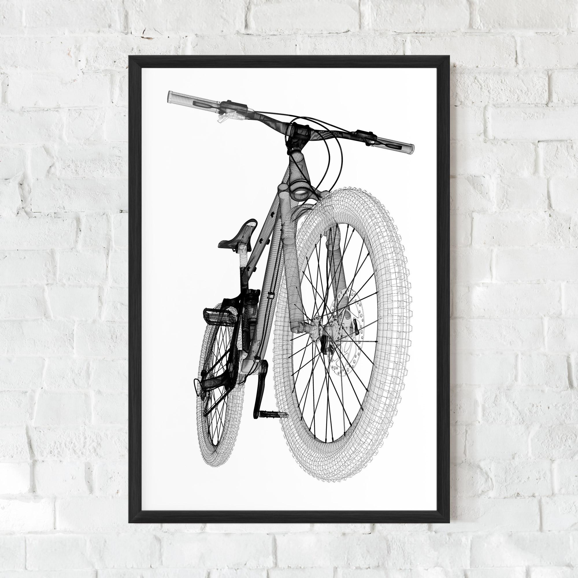 Gerahmte Poster Mountain Bicycle 3d Model mockup 0