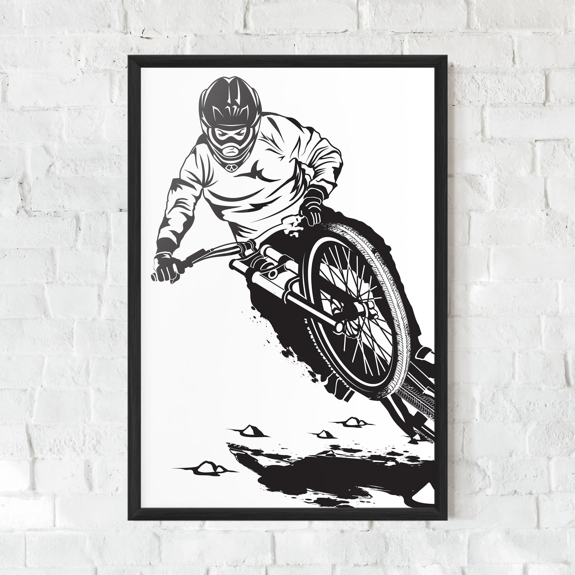 Gerahmte Poster Standing Downhill mockup 0