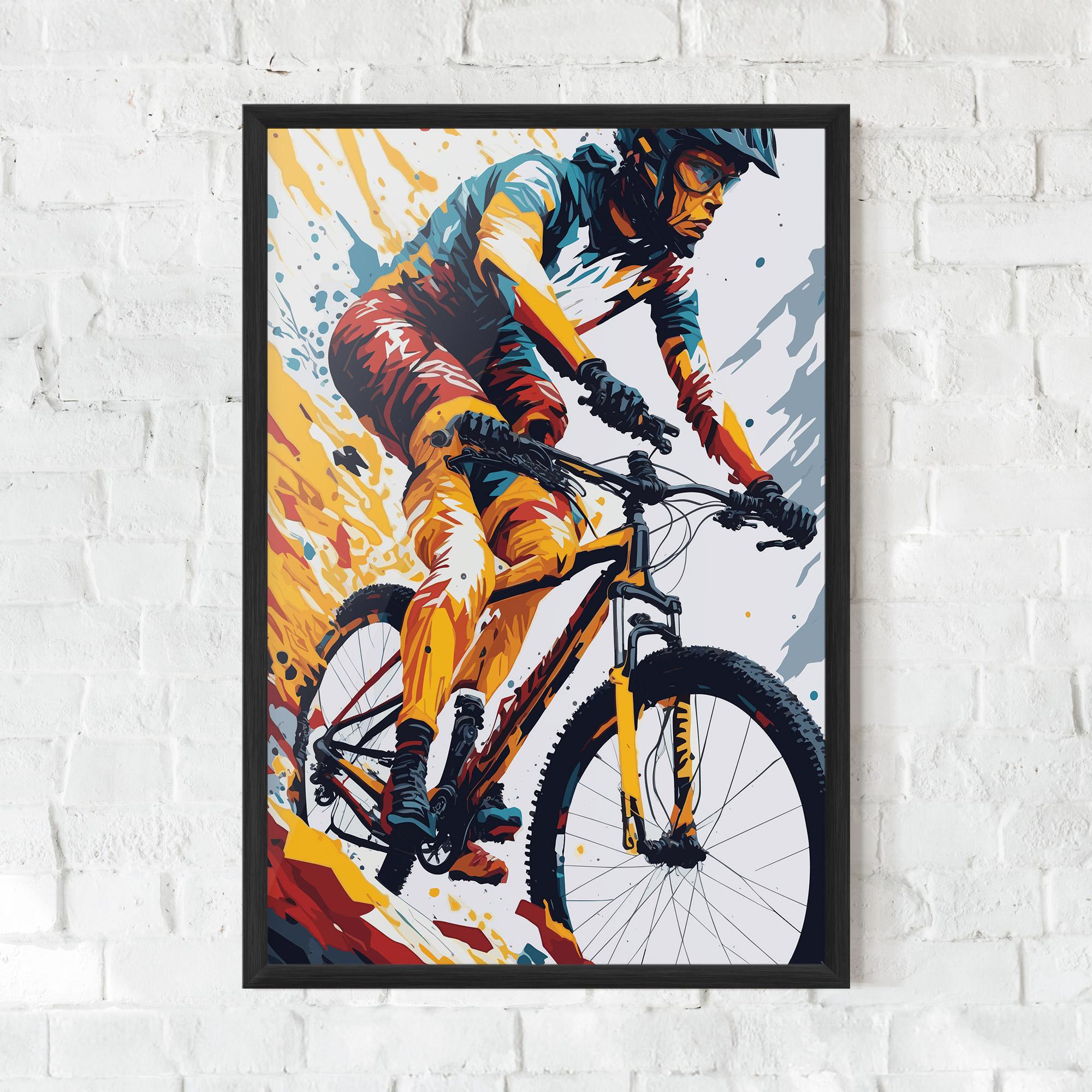Gerahmte Poster Yellow Bike Art mockup 0
