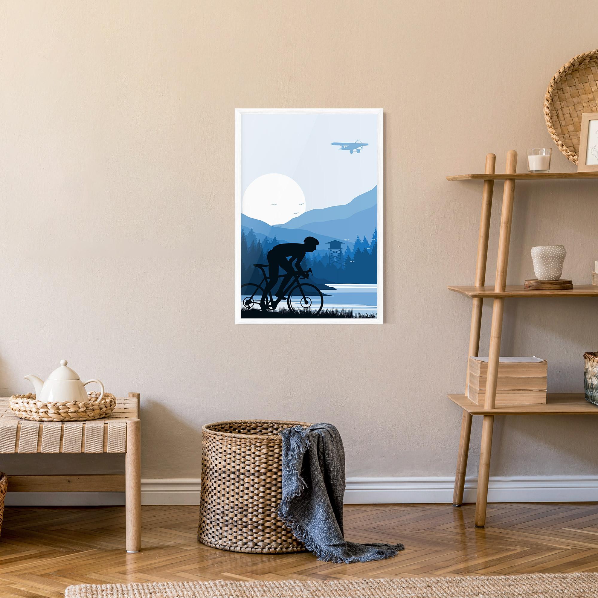 Gerahmte Poster Blue Light Bike mockup 9