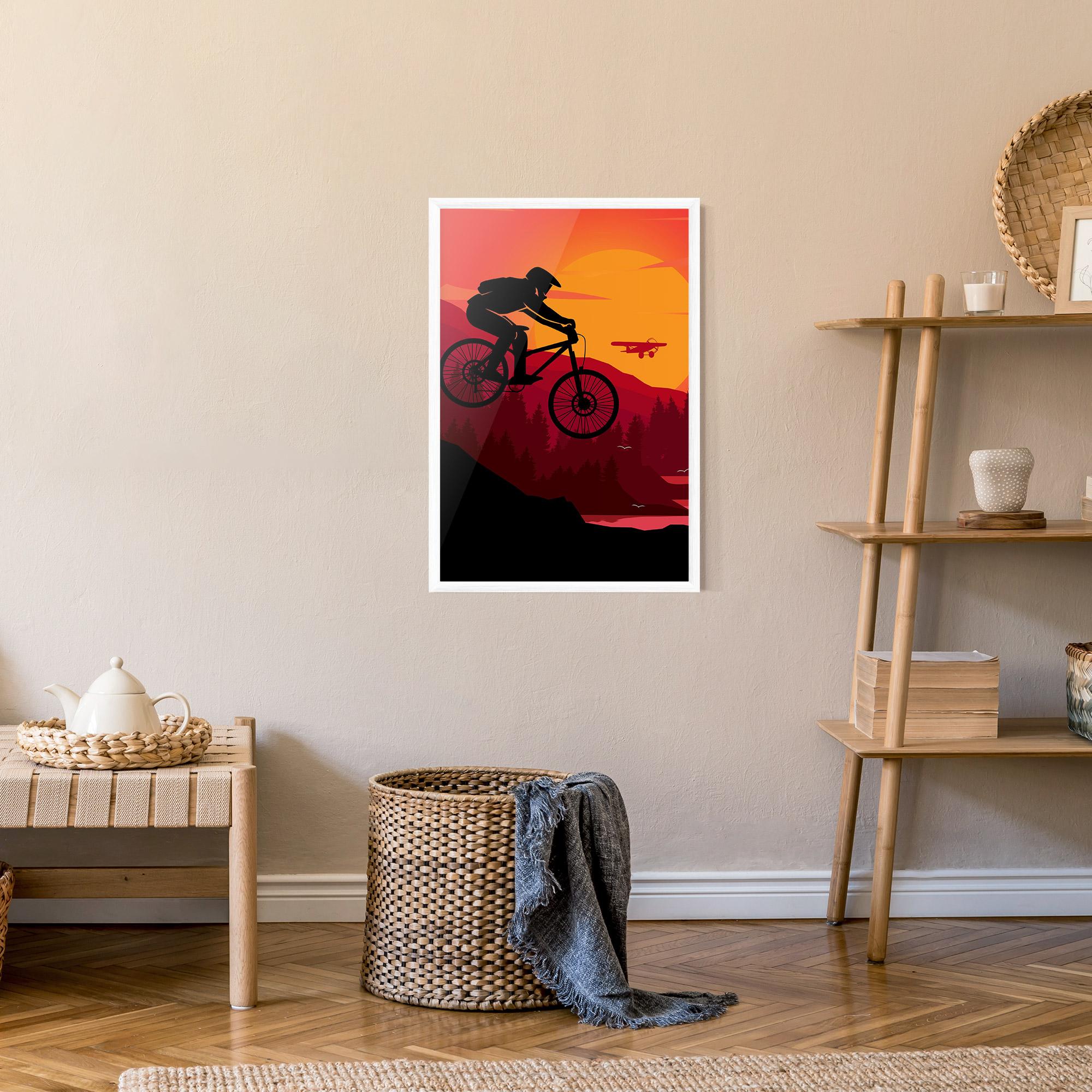 Gerahmte Poster Mountain Bike Sunset mockup 9