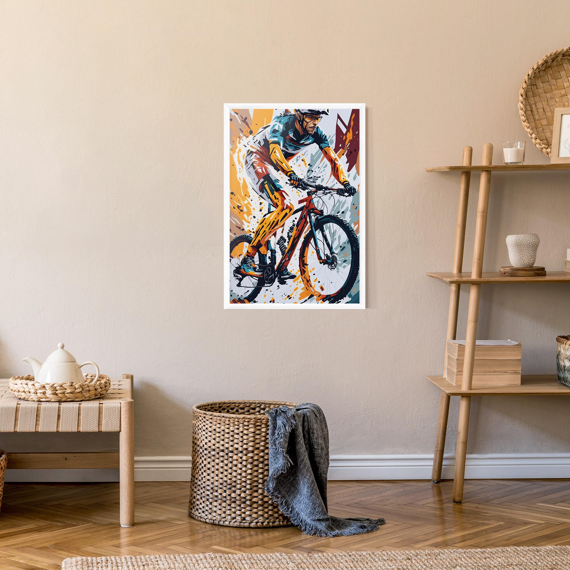 Gerahmte Poster Orange Bike Art mockup 9