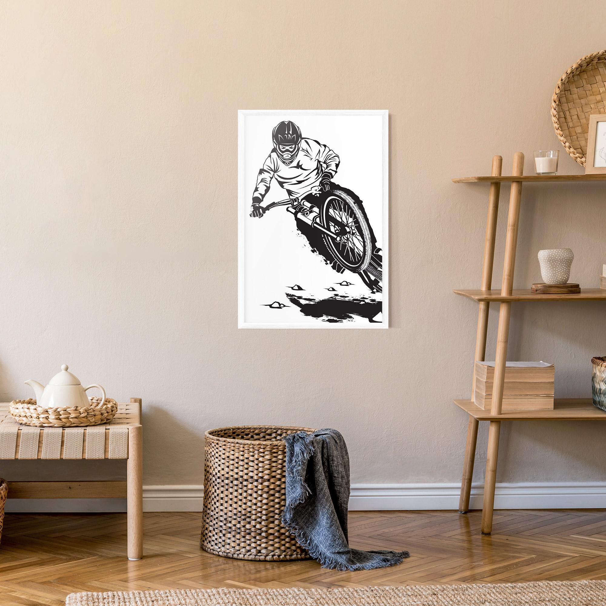 Gerahmte Poster Standing Downhill mockup 9