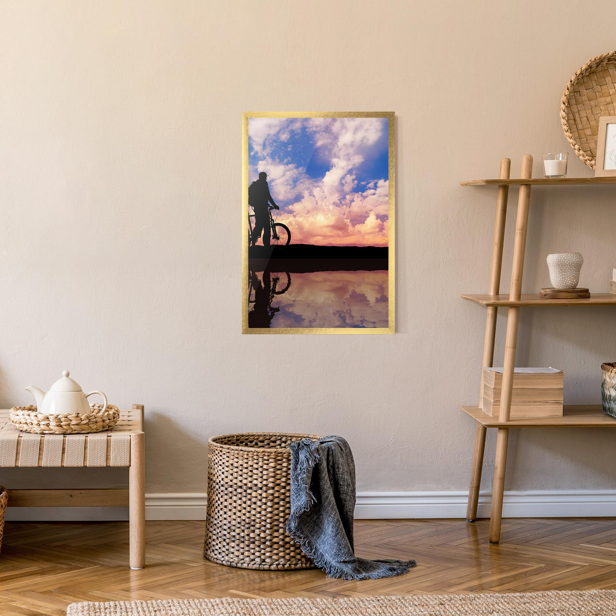 Gerahmte Poster Bike Sunset mockup 9