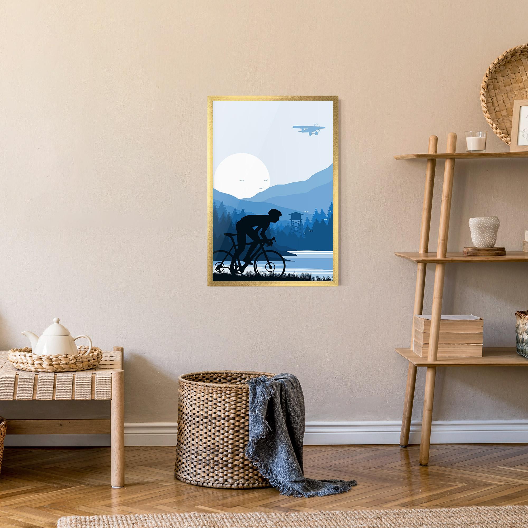 Gerahmte Poster Blue Light Bike mockup 9