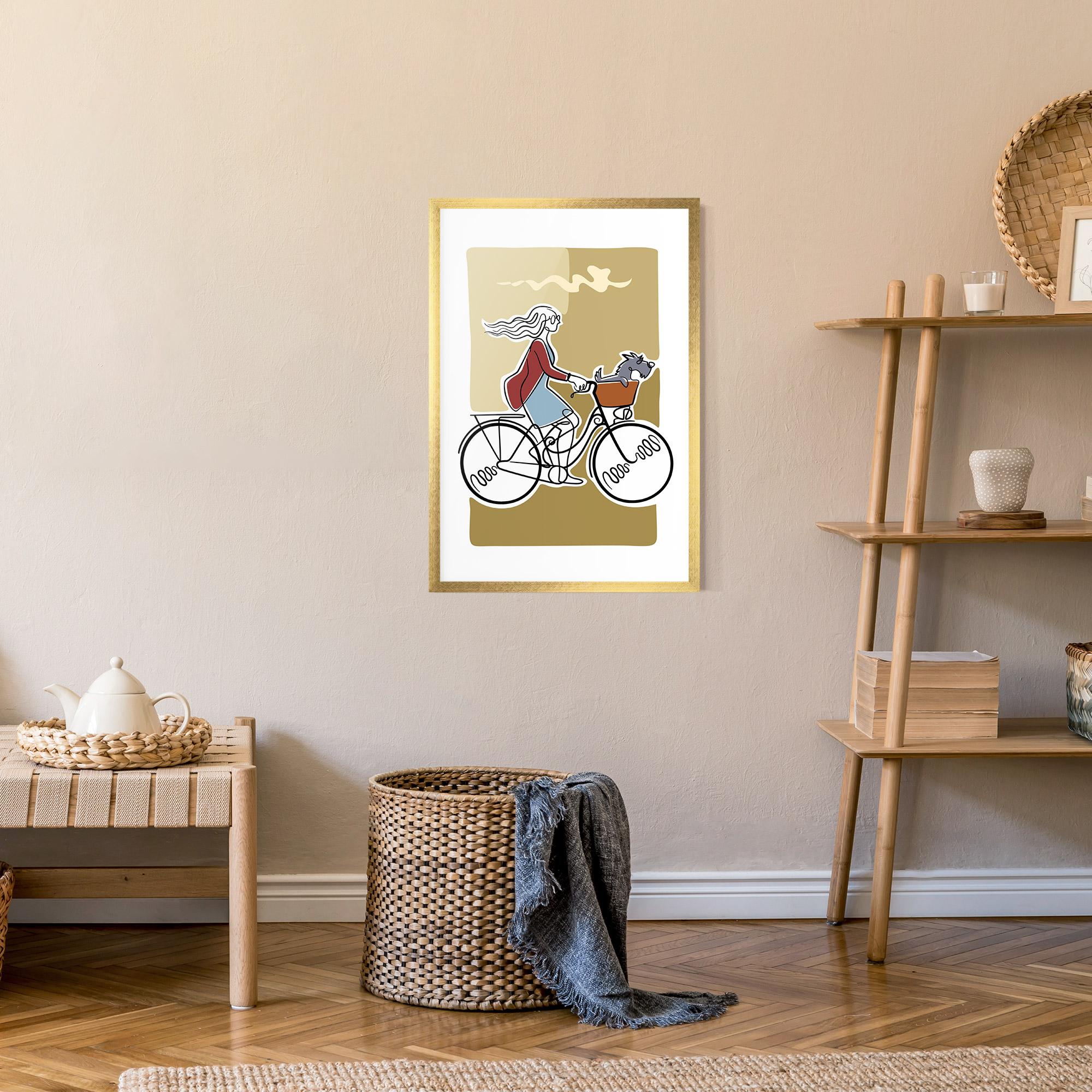 Gerahmte Poster Dog On Bike mockup 9