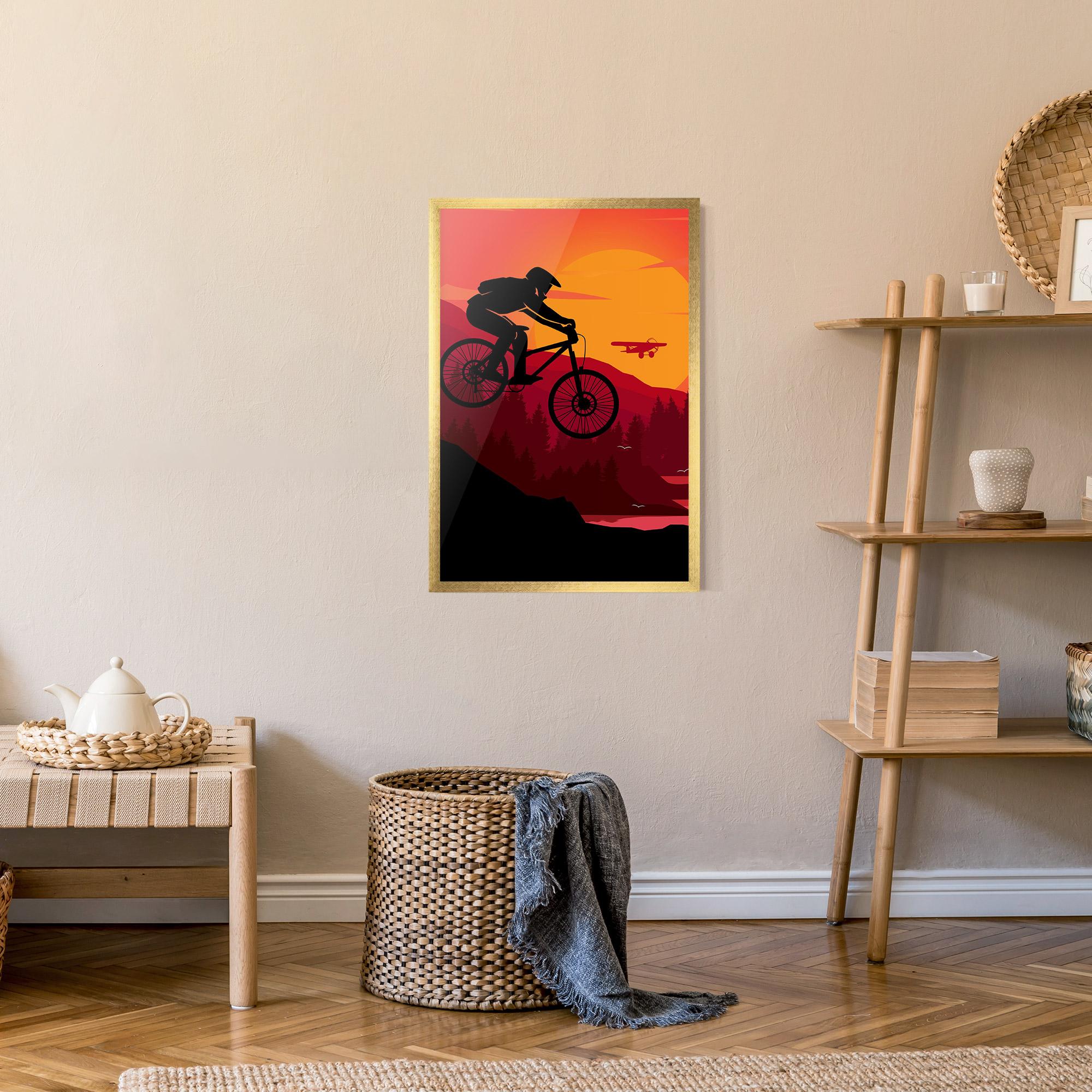 Gerahmte Poster Mountain Bike Sunset mockup 9