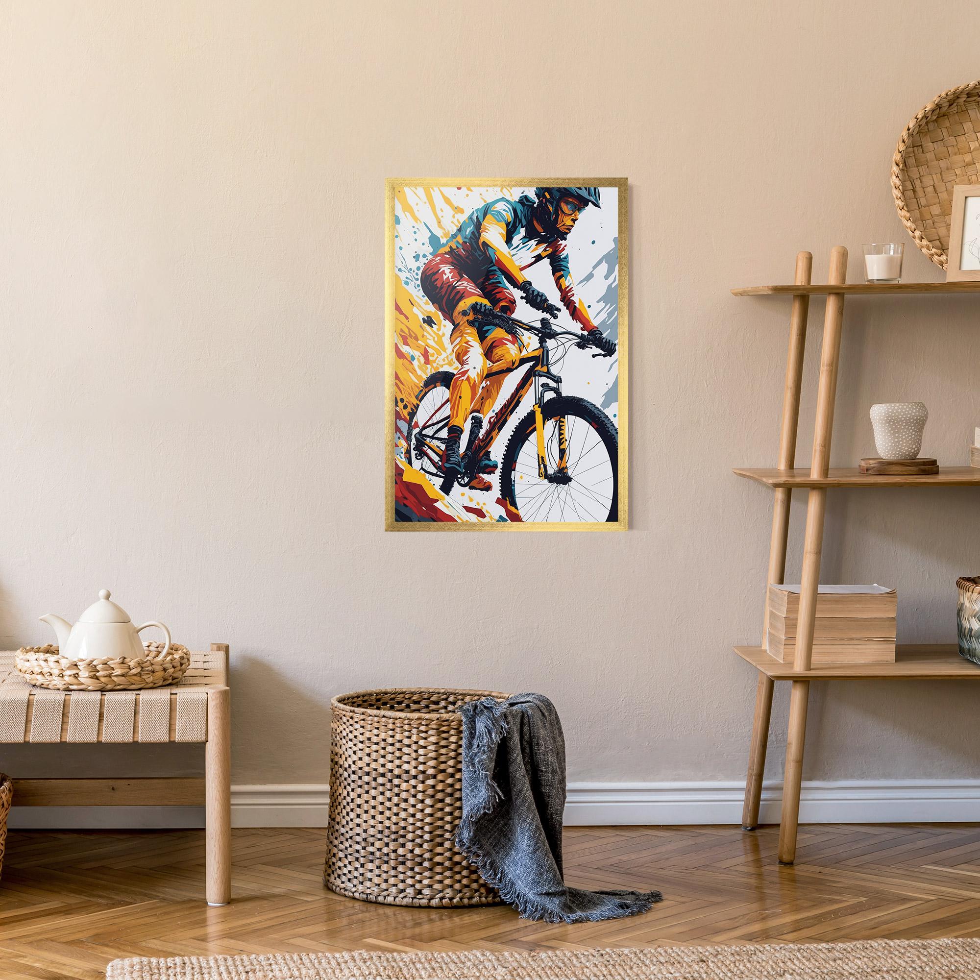 Gerahmte Poster Yellow Bike Art mockup 9