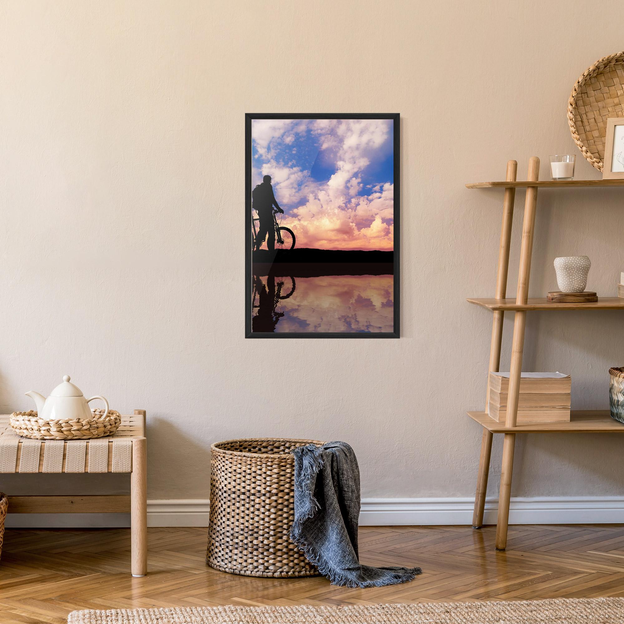 Gerahmte Poster Bike Sunset mockup 9