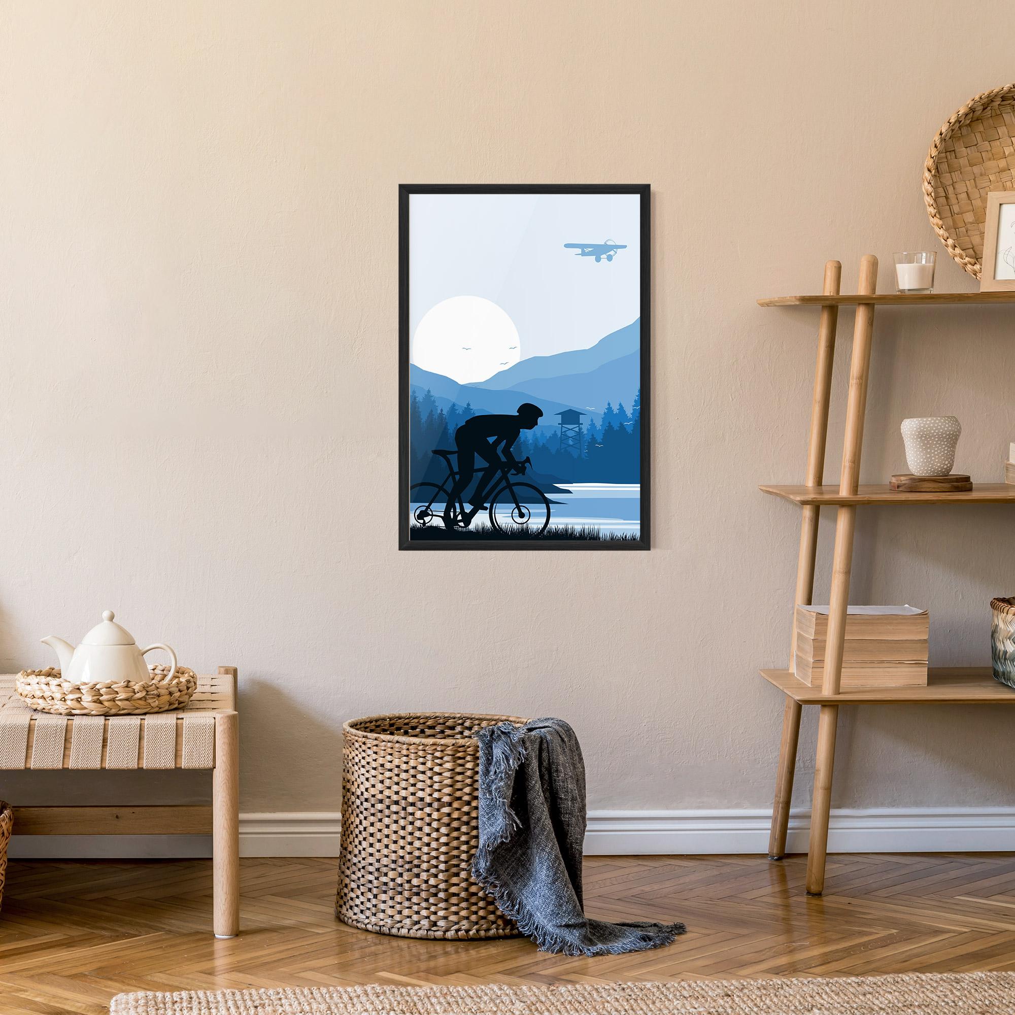 Gerahmte Poster Blue Light Bike mockup 9