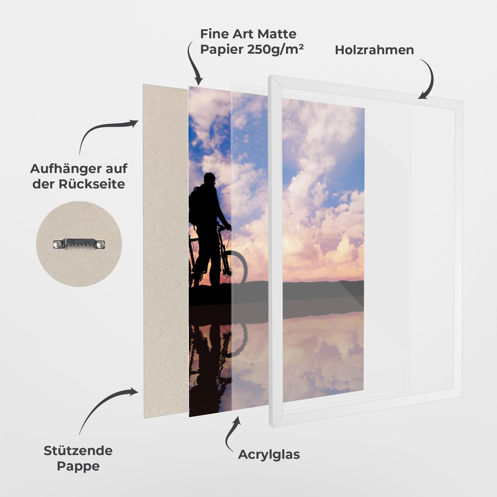 Gerahmte Poster Bike Sunset mockup 1