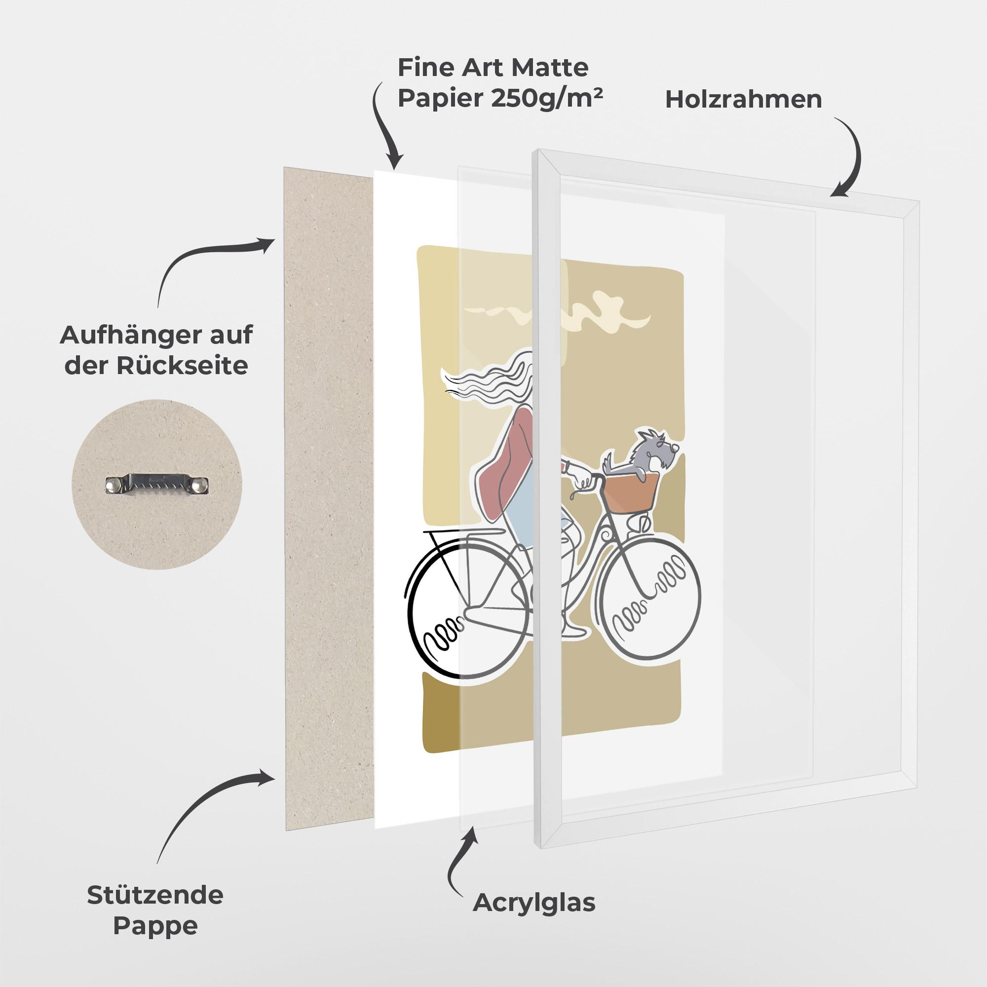 Gerahmte Poster Dog On Bike mockup 1