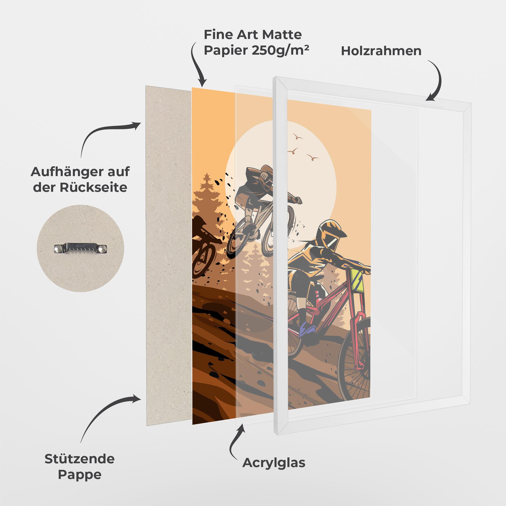 Gerahmte Poster Downhill Bike mockup 1