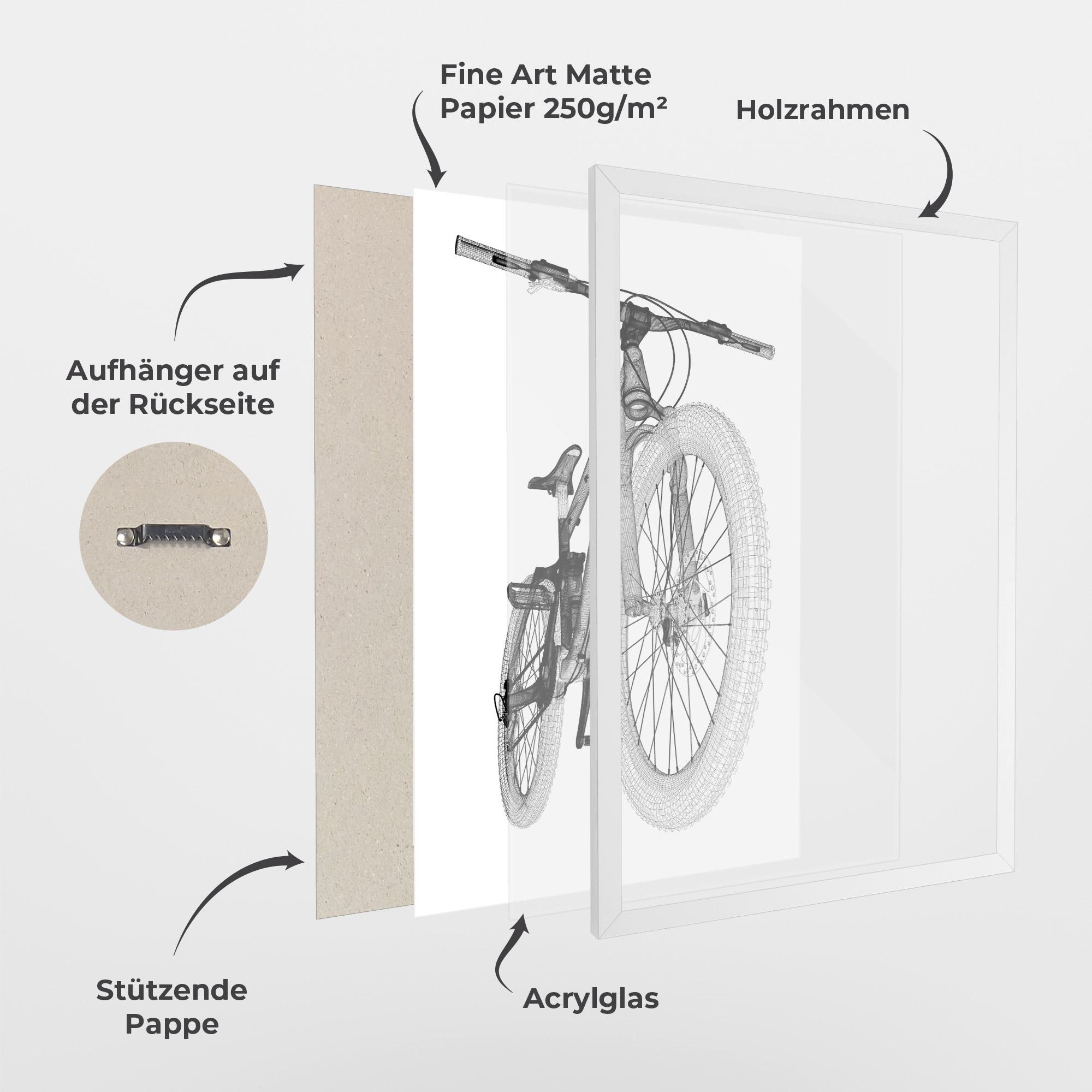Gerahmte Poster Mountain Bicycle 3d Model mockup 1