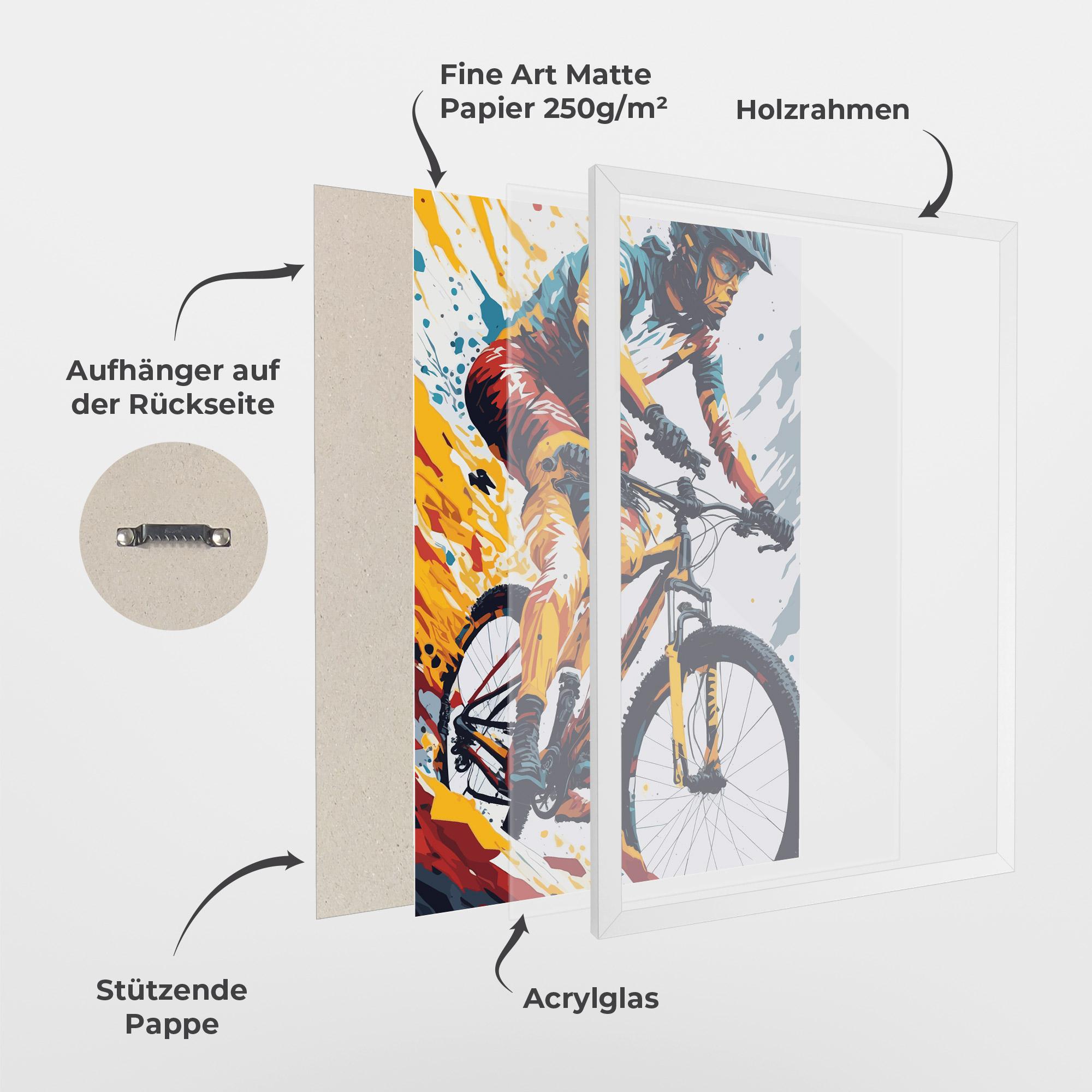 Gerahmte Poster Yellow Bike Art mockup 1