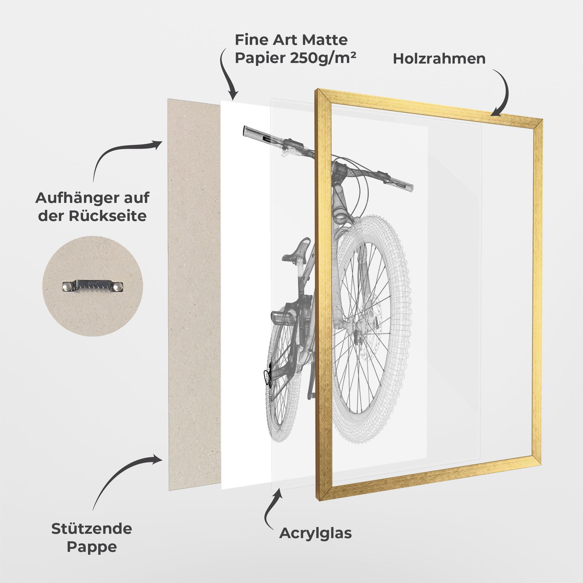 Gerahmte Poster Mountain Bicycle 3d Model mockup 1